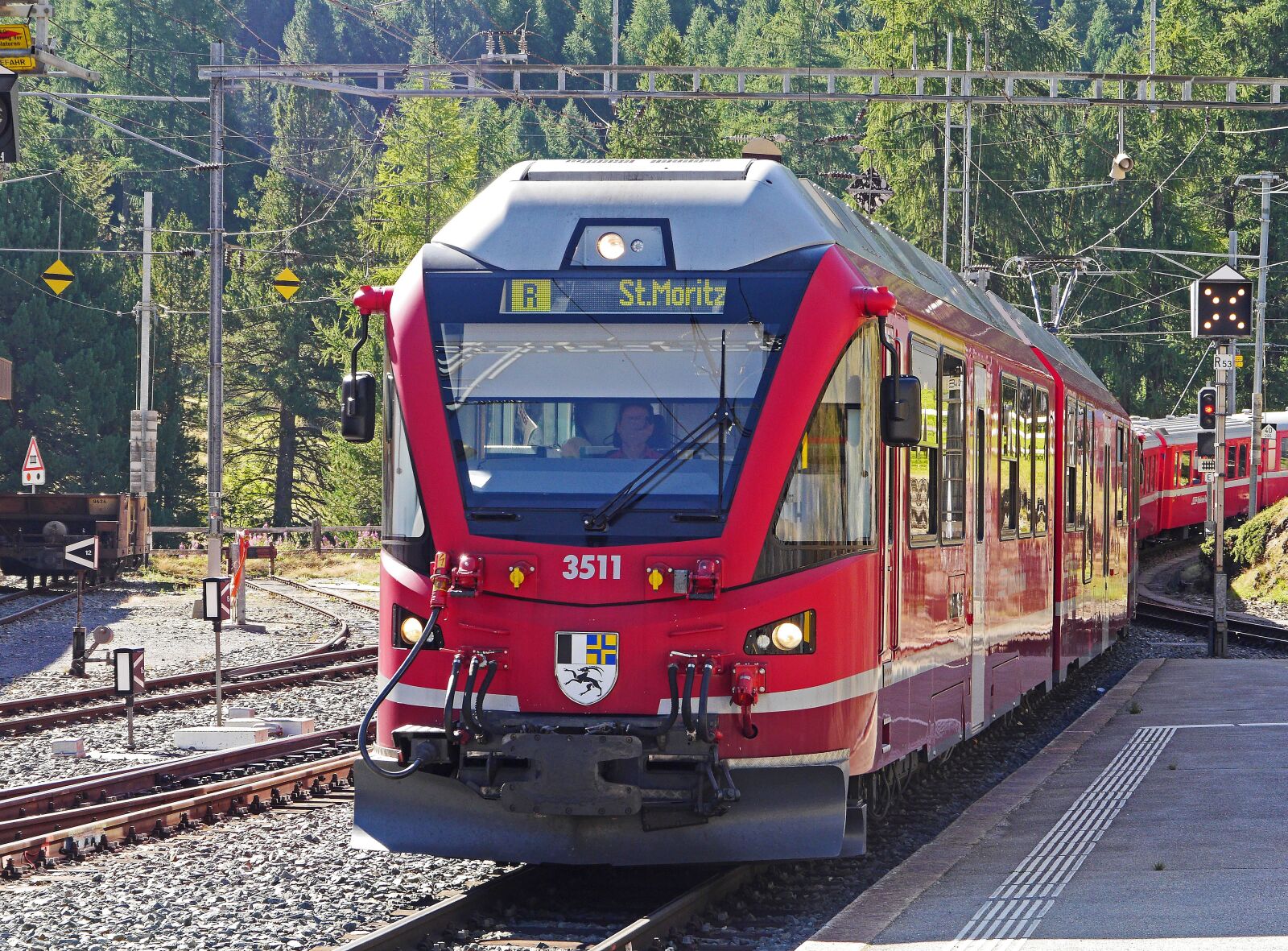 Panasonic Lumix DMC-GH3 sample photo. Bernina railway, pontresina, railway photography