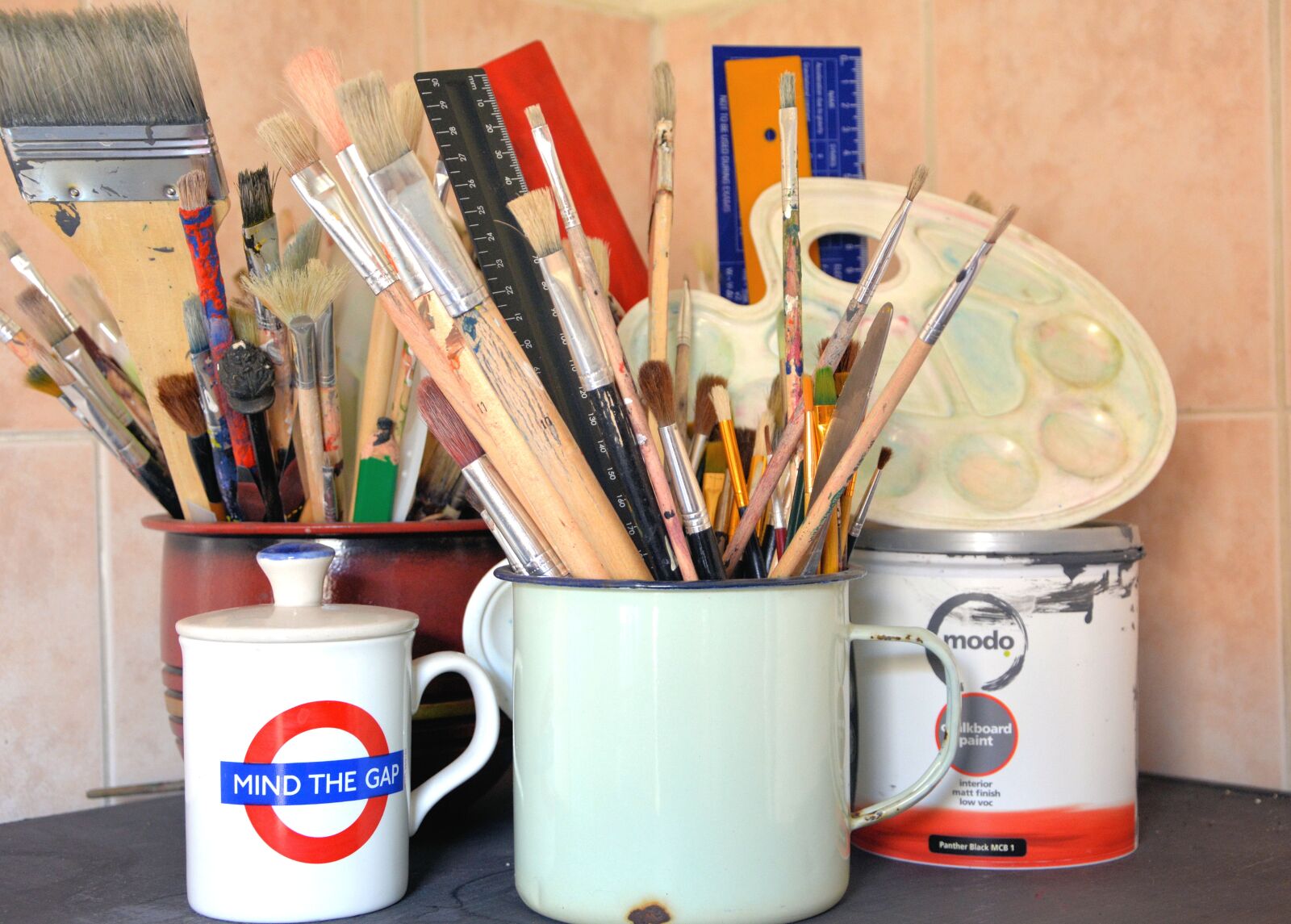 Nikon D5200 sample photo. Art mediums, paint brushes photography