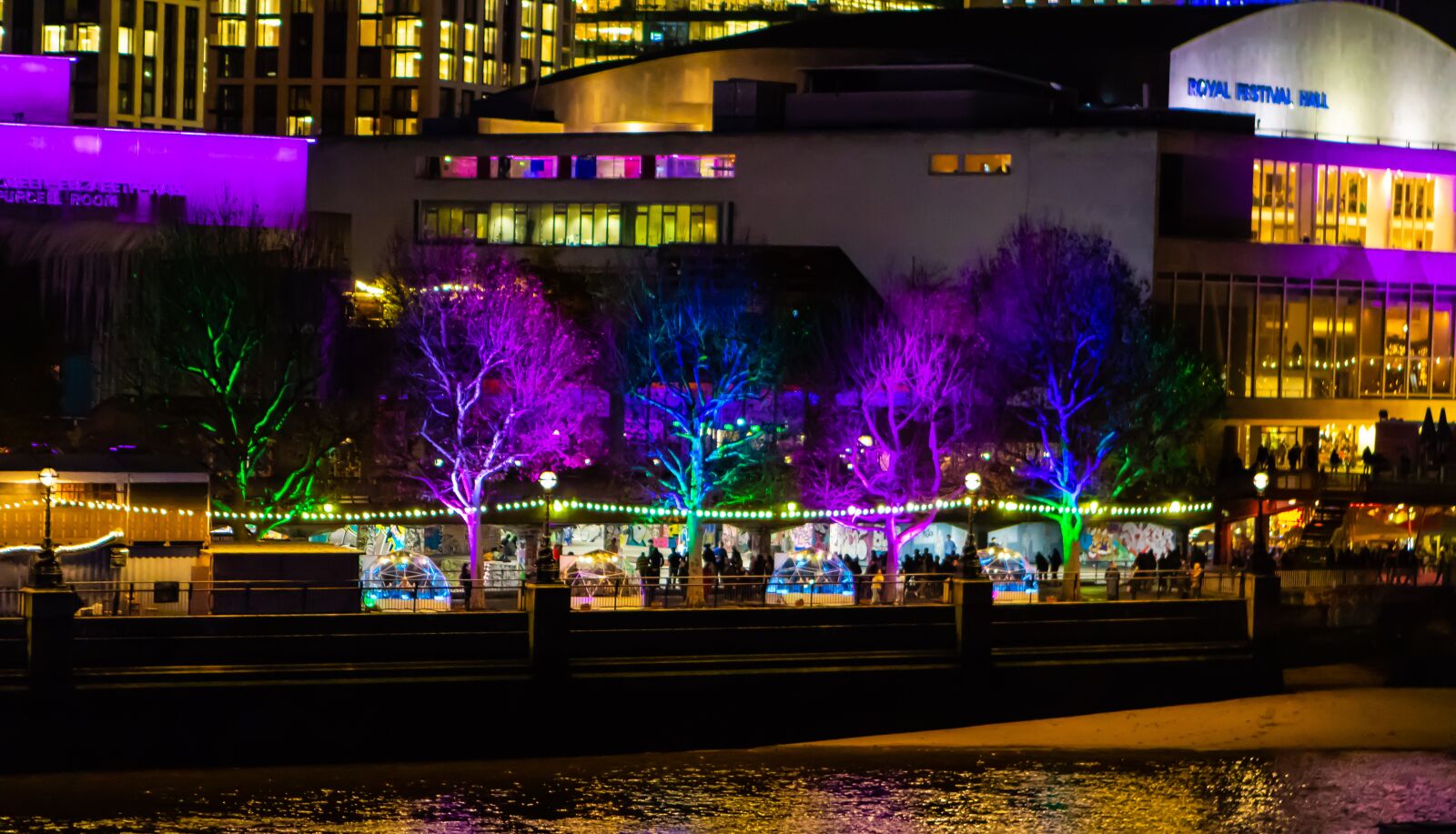 Canon EOS 7D Mark II + Canon EF 24-70mm F2.8L USM sample photo. Southbank, london, coloured trees photography