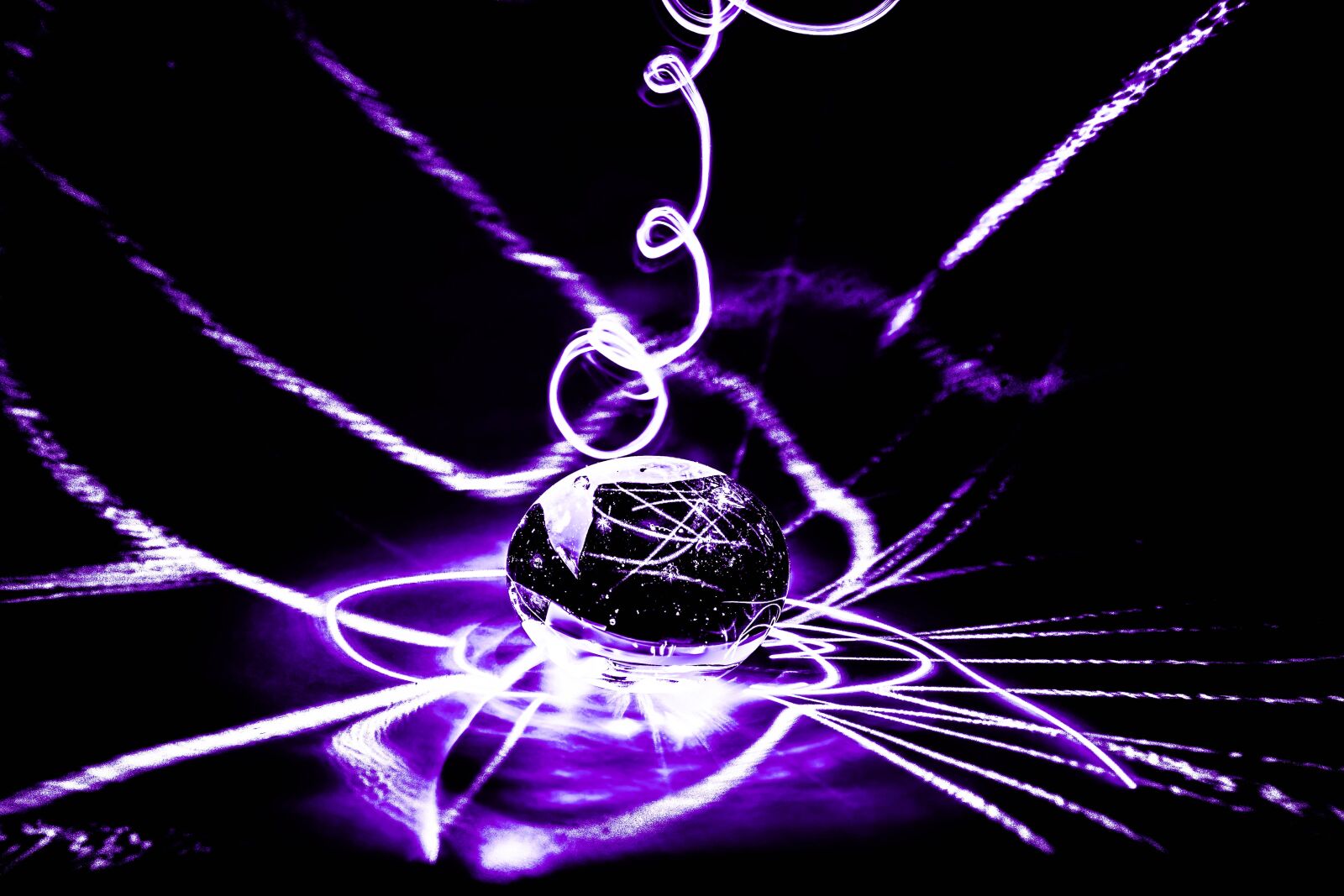 Canon EOS 5D Mark II sample photo. Long exposure, violet, laser photography