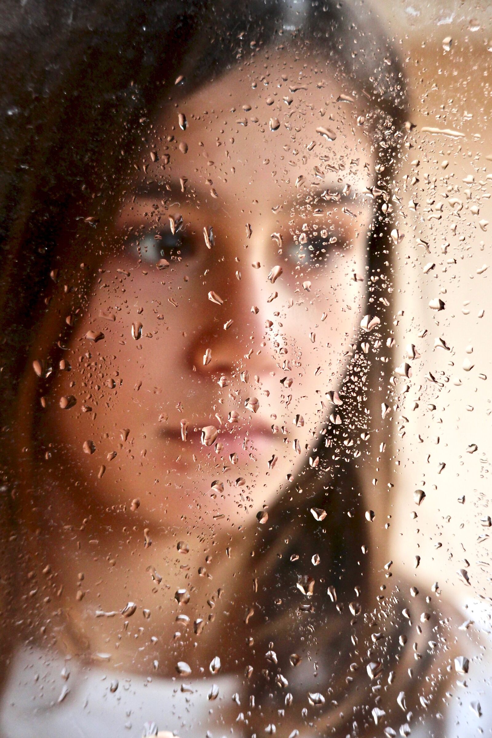 Canon EOS M sample photo. Girl, rain, drops photography