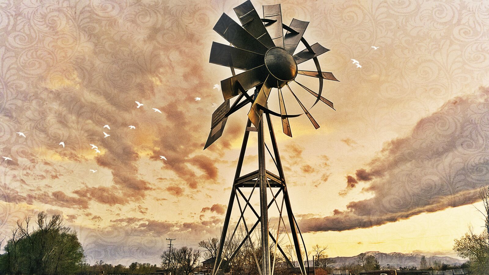 Samsung Galaxy S6 sample photo. Golden, sunset, windmill photography