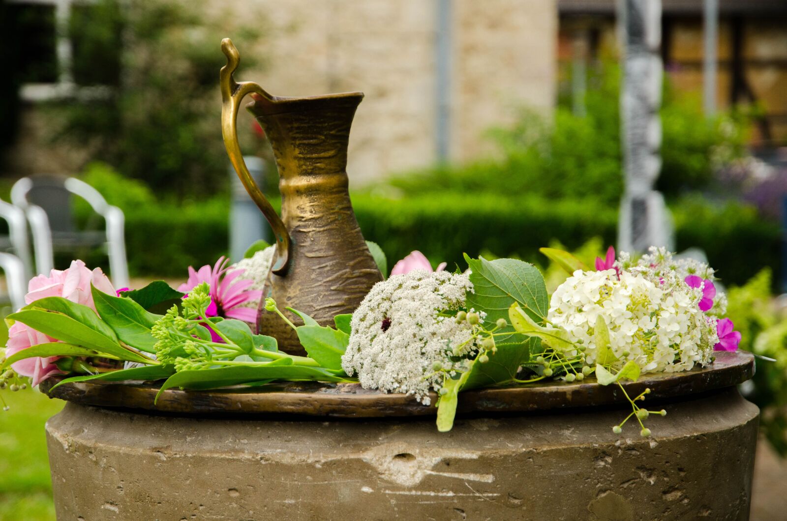 Nikon D7000 sample photo. Baptismal font, deco, flowers photography