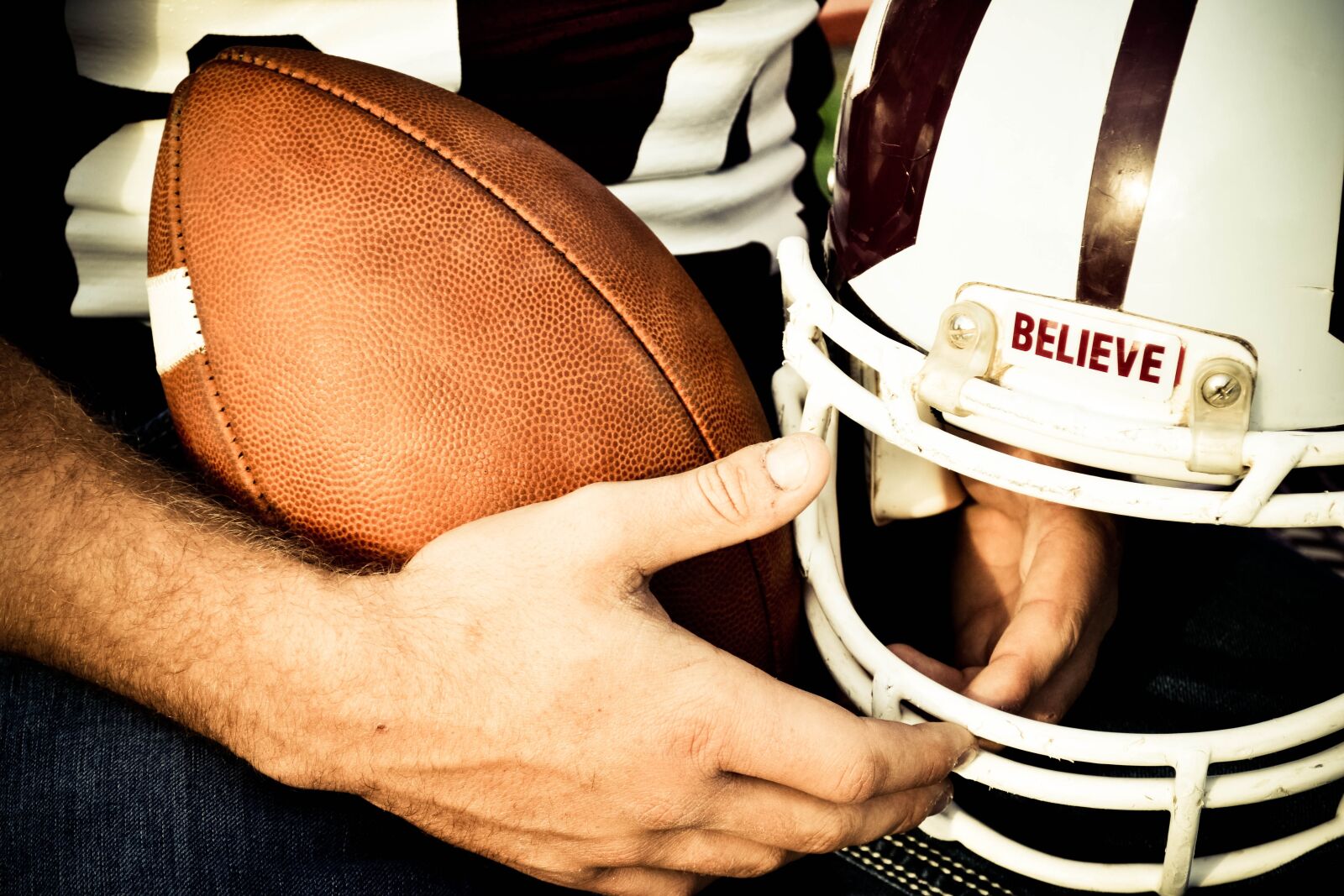 Nikon D3100 sample photo. Believe, football, helmet photography