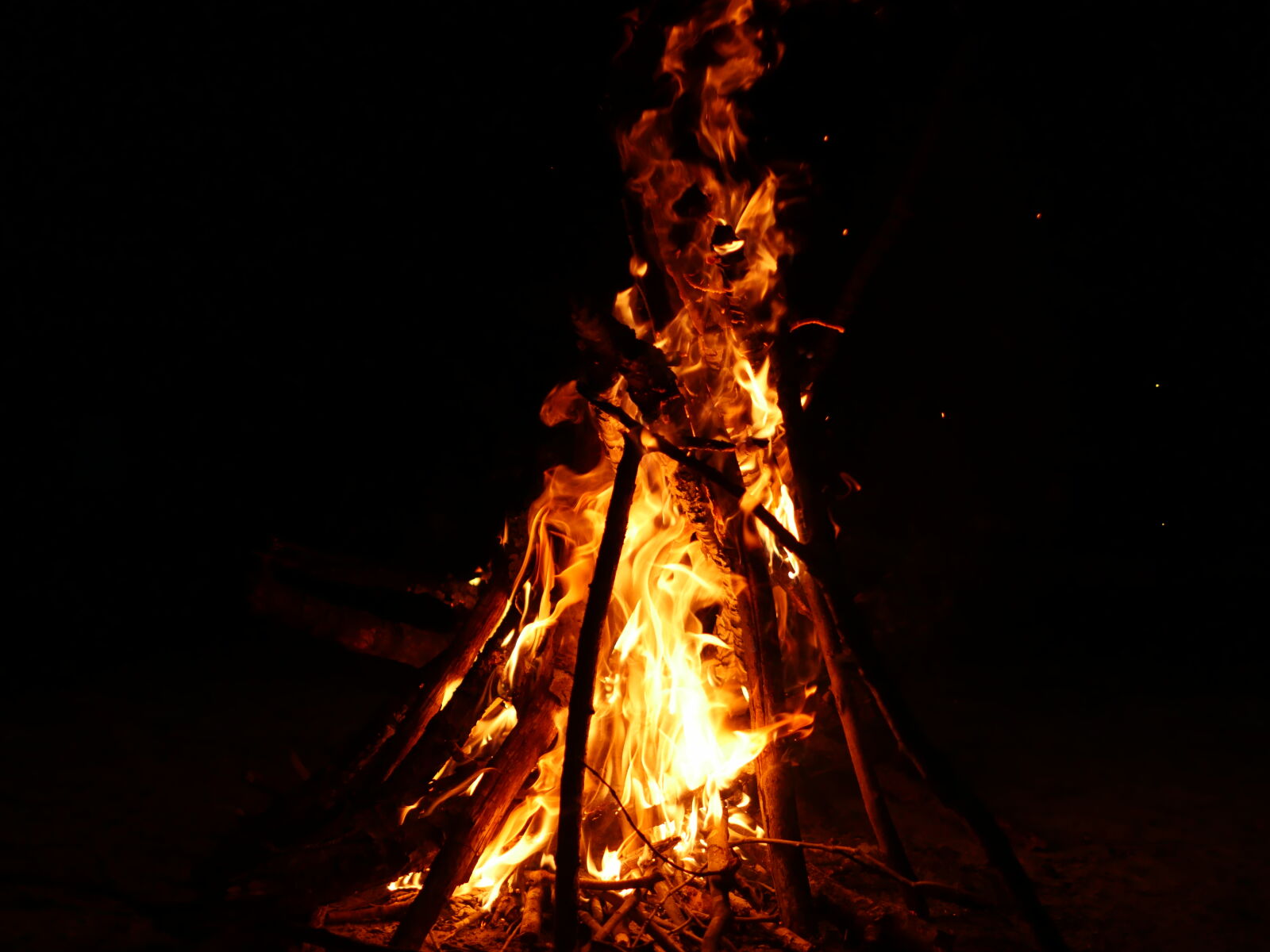 Olympus M.Zuiko Digital 45mm F1.8 sample photo. Campfire, fire, flame photography