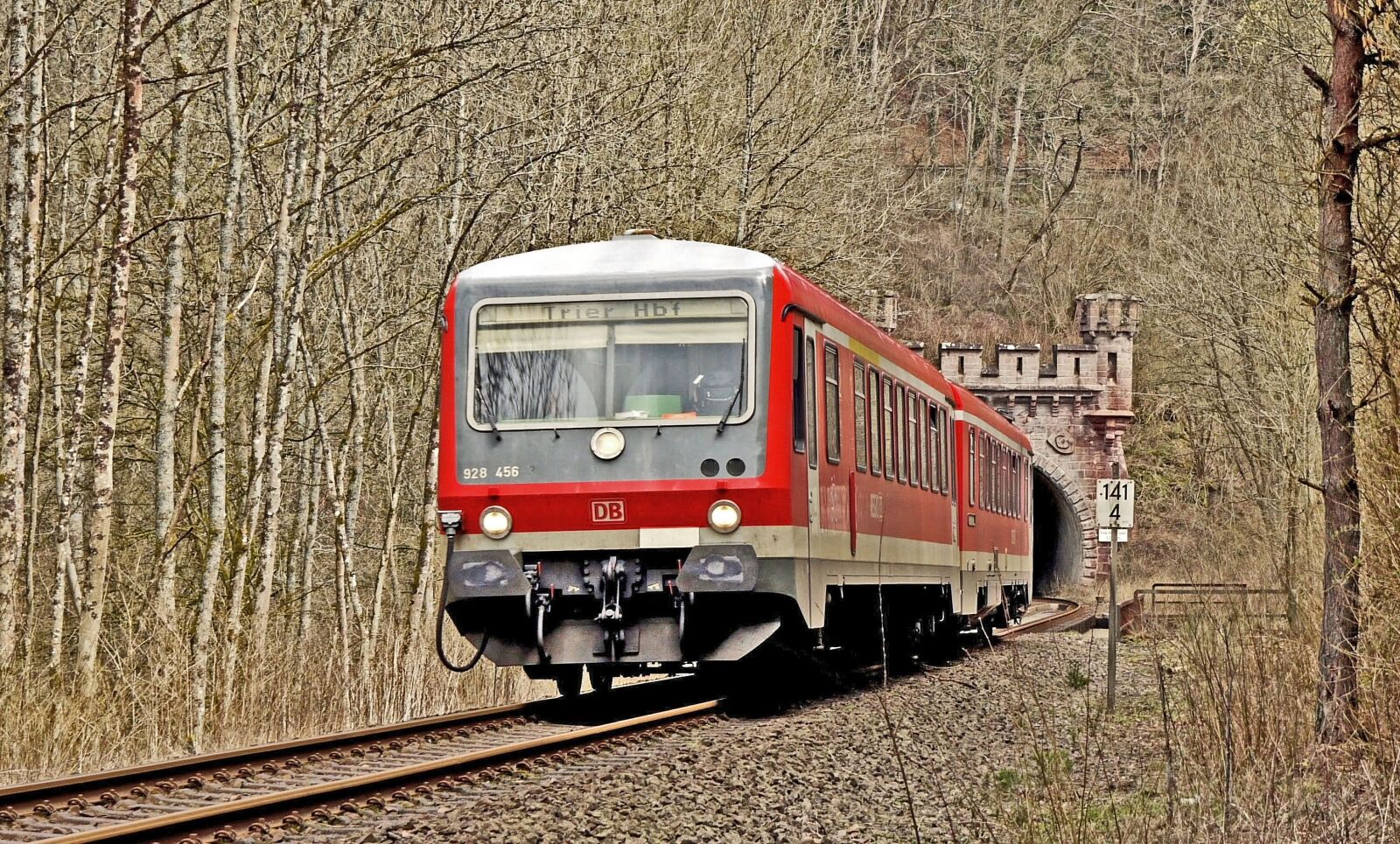 Panasonic Lumix DMC-G1 sample photo. Tunnel exit, diesel railcar photography