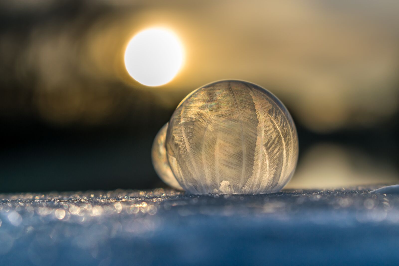 Nikon D5300 sample photo. Soap bubble, ice, cold photography