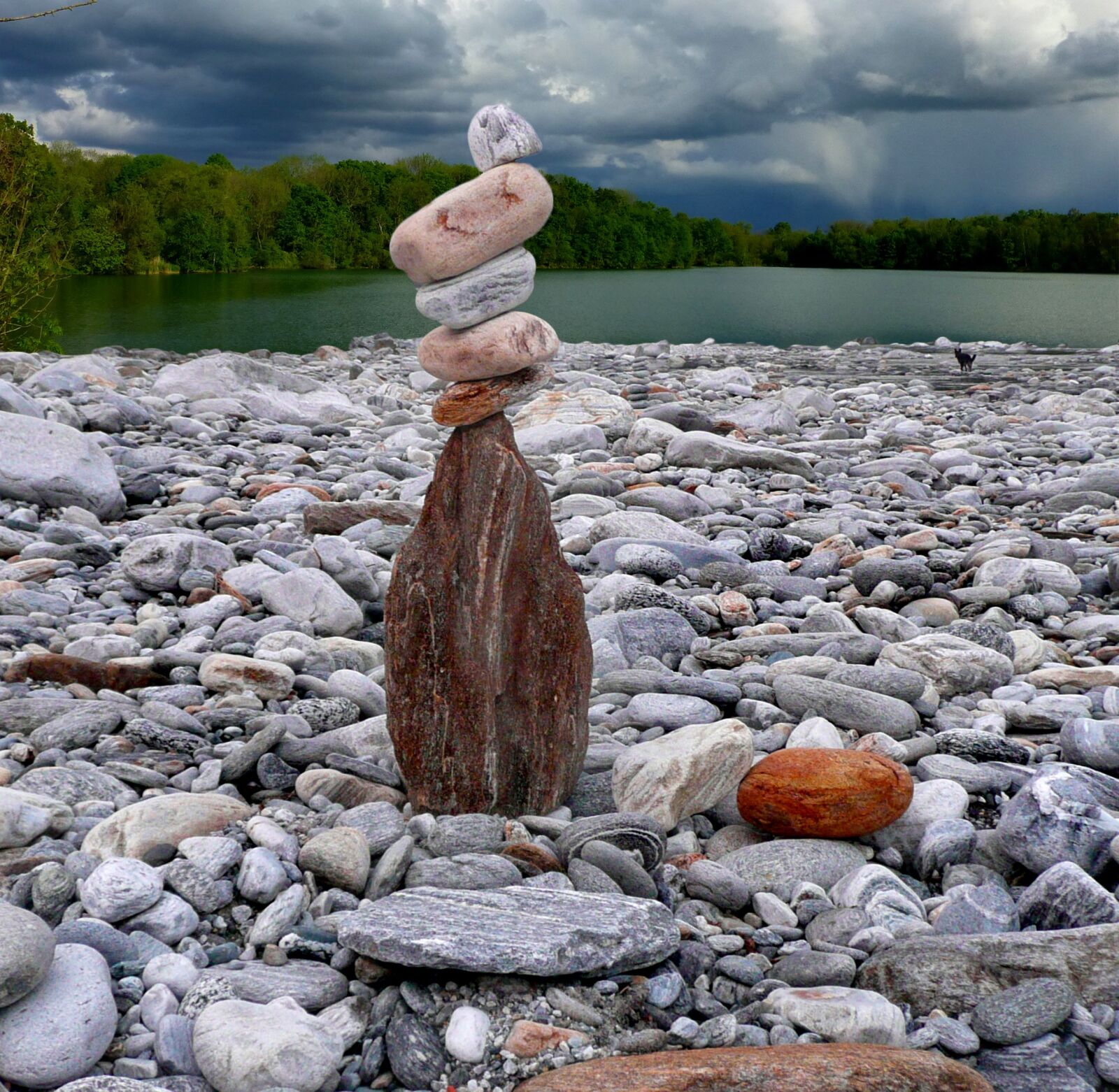 Panasonic DMC-TZ3 sample photo. Cairn, weather mood, bank photography