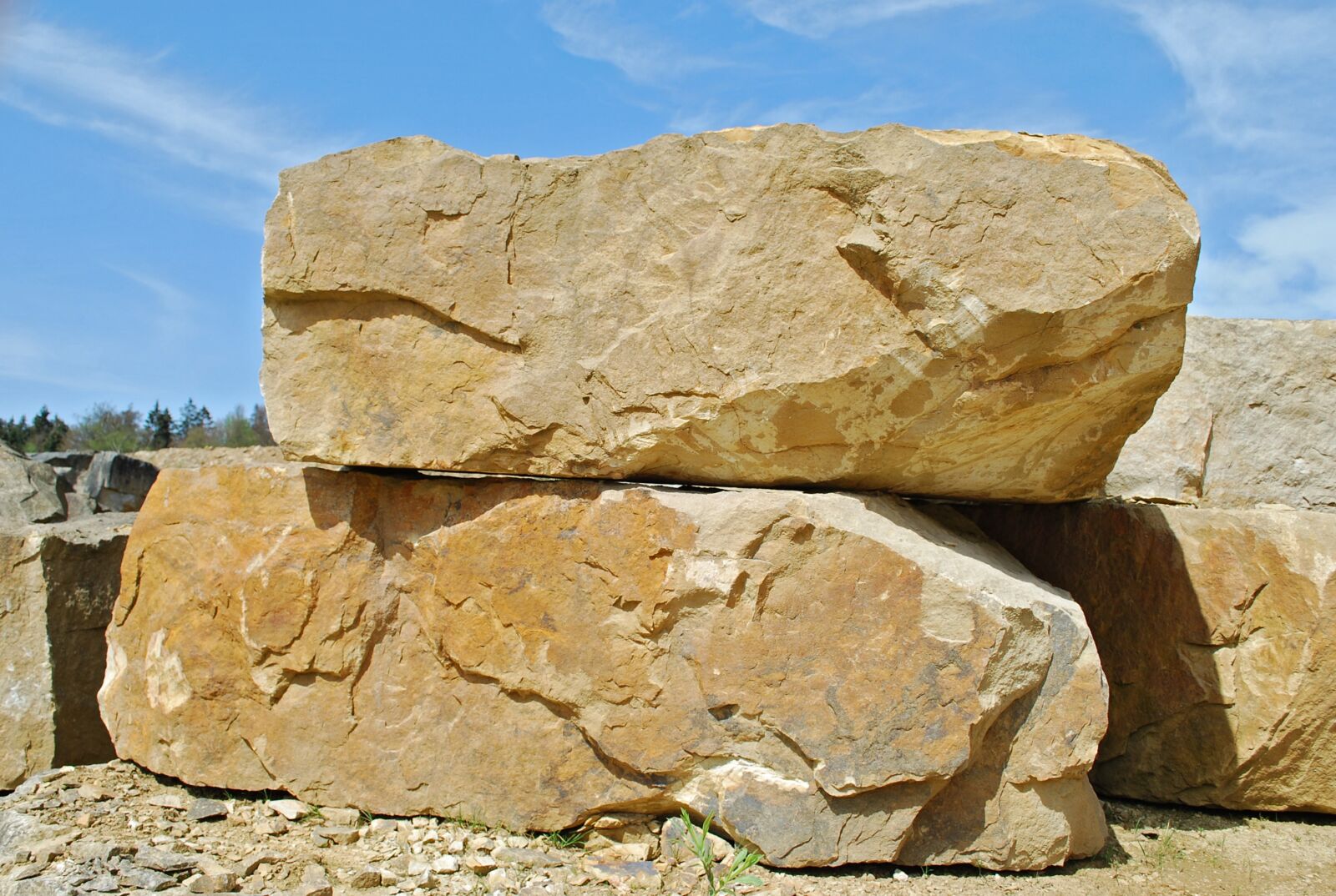 Nikon D40X sample photo. Sandstone from obernkirchen, quarry photography