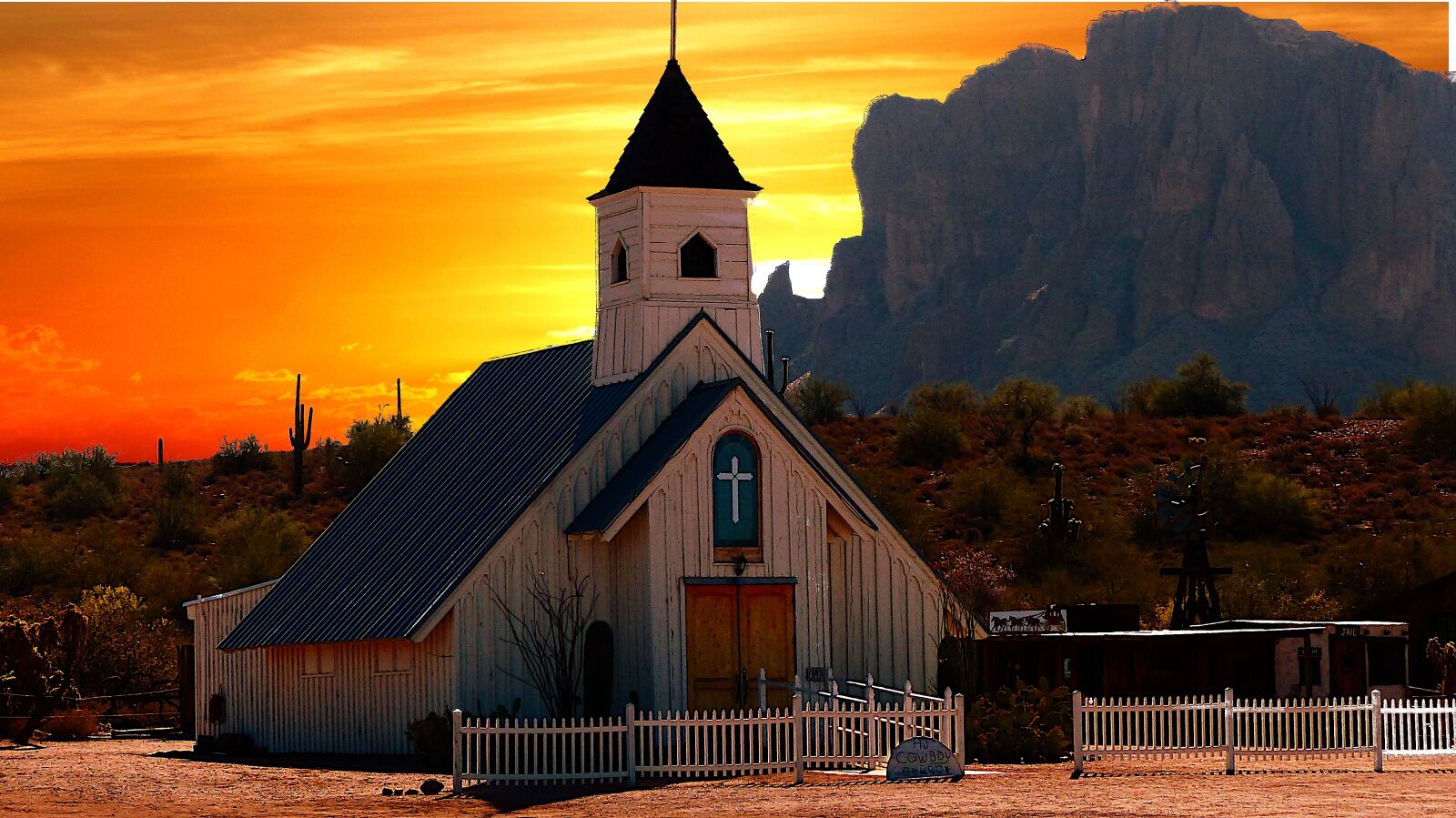 Panasonic Lumix DMC-FZ200 sample photo. Sunset, church, america photography