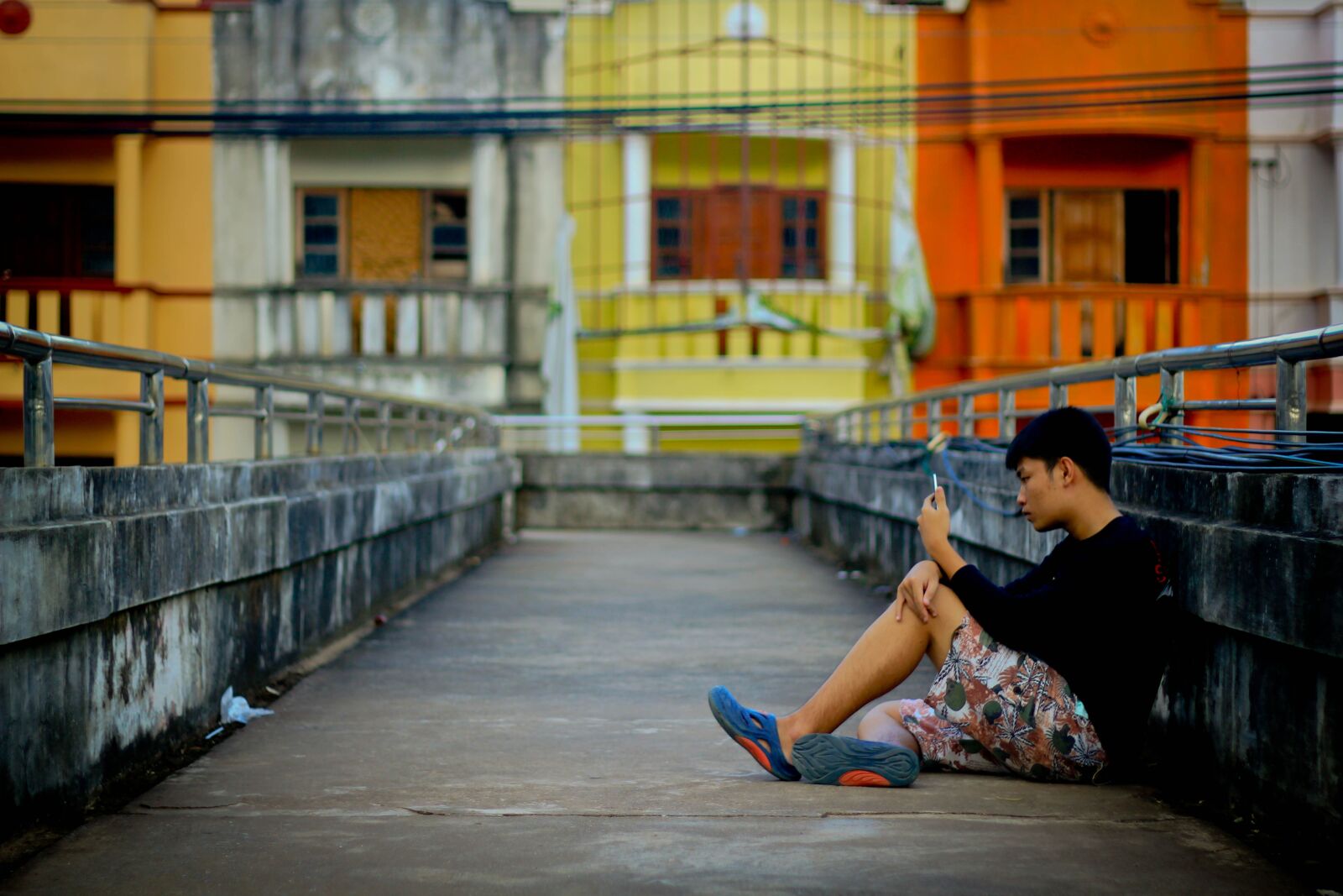 Canon EOS 550D (EOS Rebel T2i / EOS Kiss X4) sample photo. Slack, solitariness, floating bridge photography