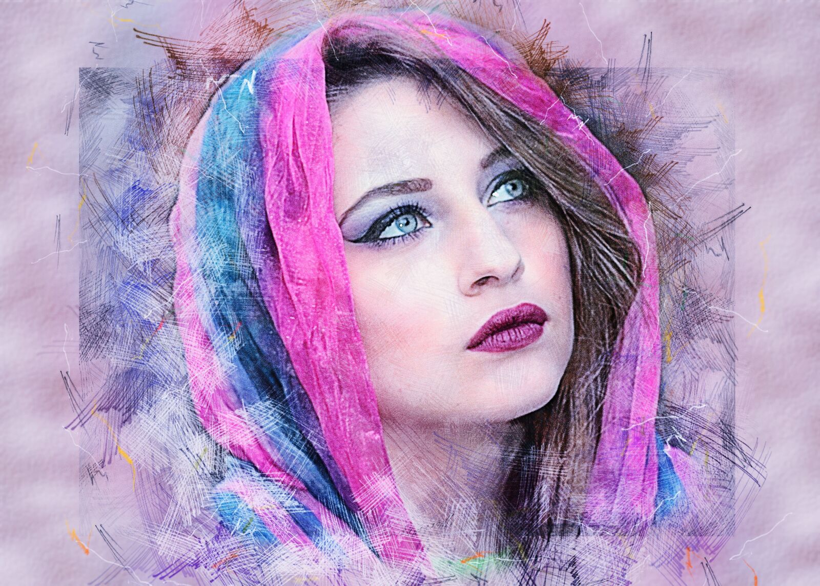 Canon EOS 450D (EOS Rebel XSi / EOS Kiss X2) sample photo. Girl, scarf, cover photography