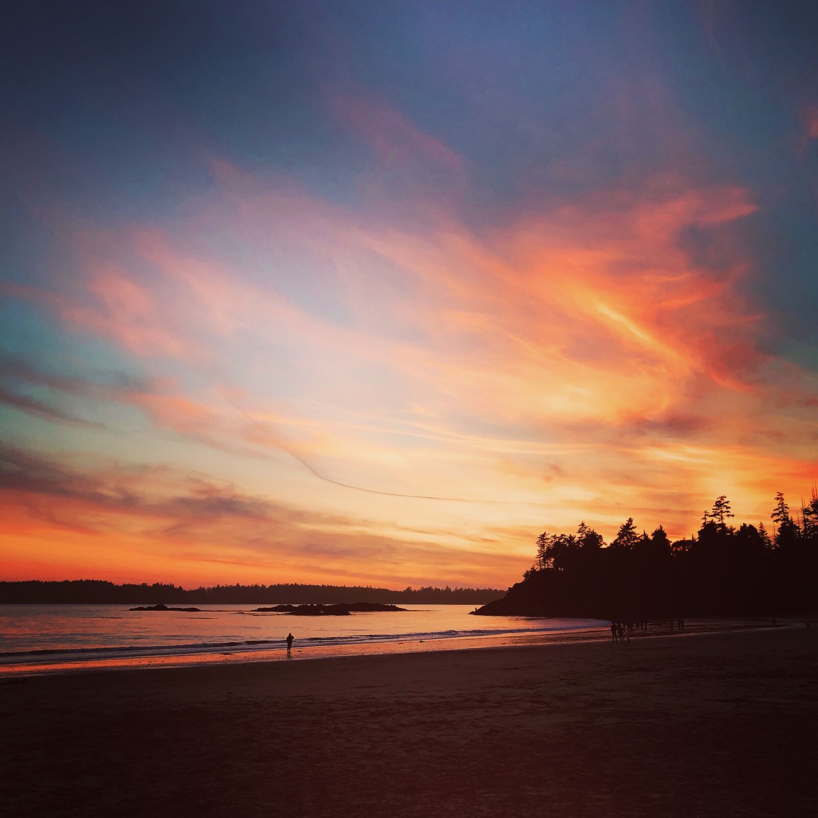 iPhone 8 back camera 3.99mm f/1.8 sample photo. Beach, vancouver island, sunset photography