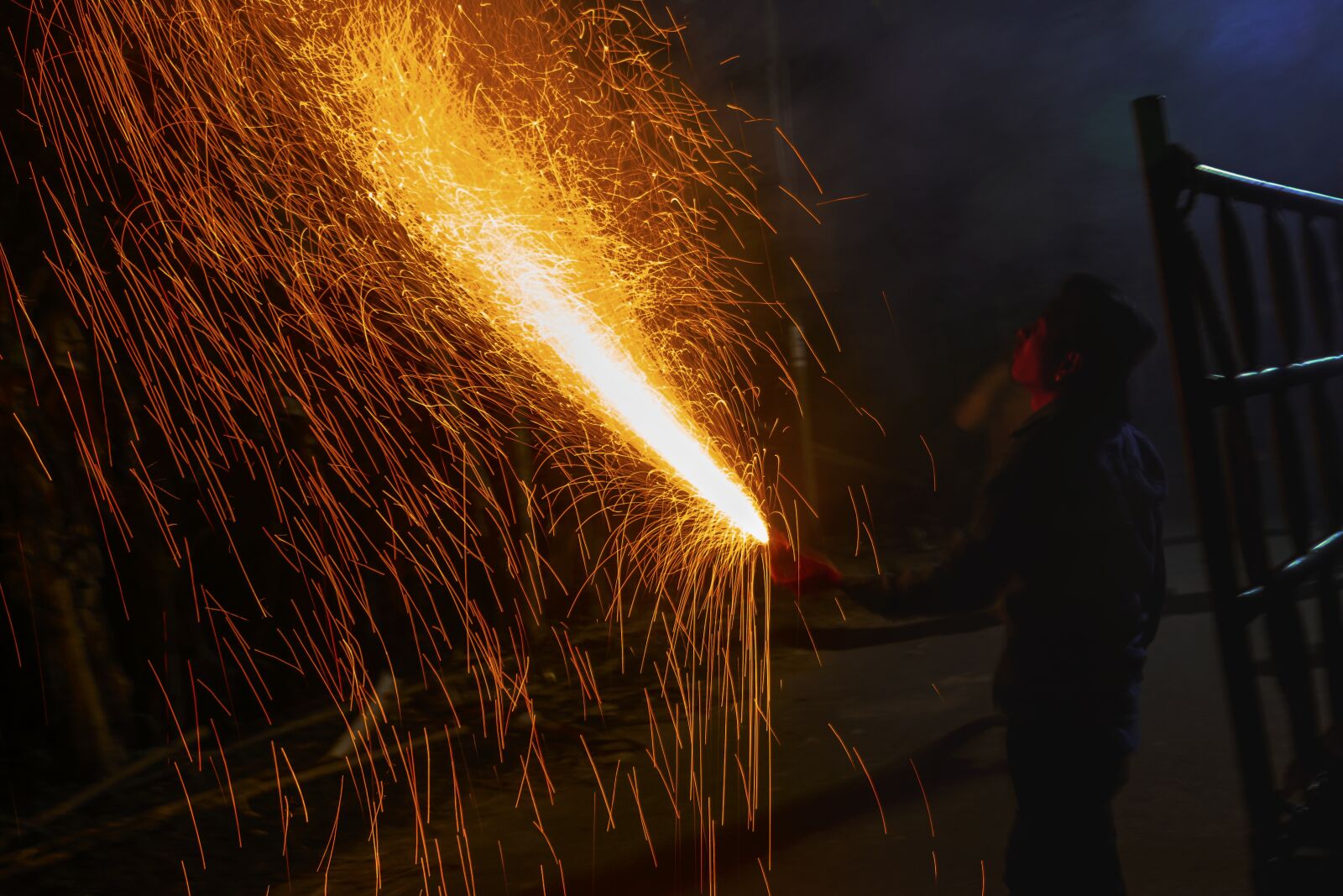 Canon EOS 70D sample photo. Firecrackers, fire, night photography