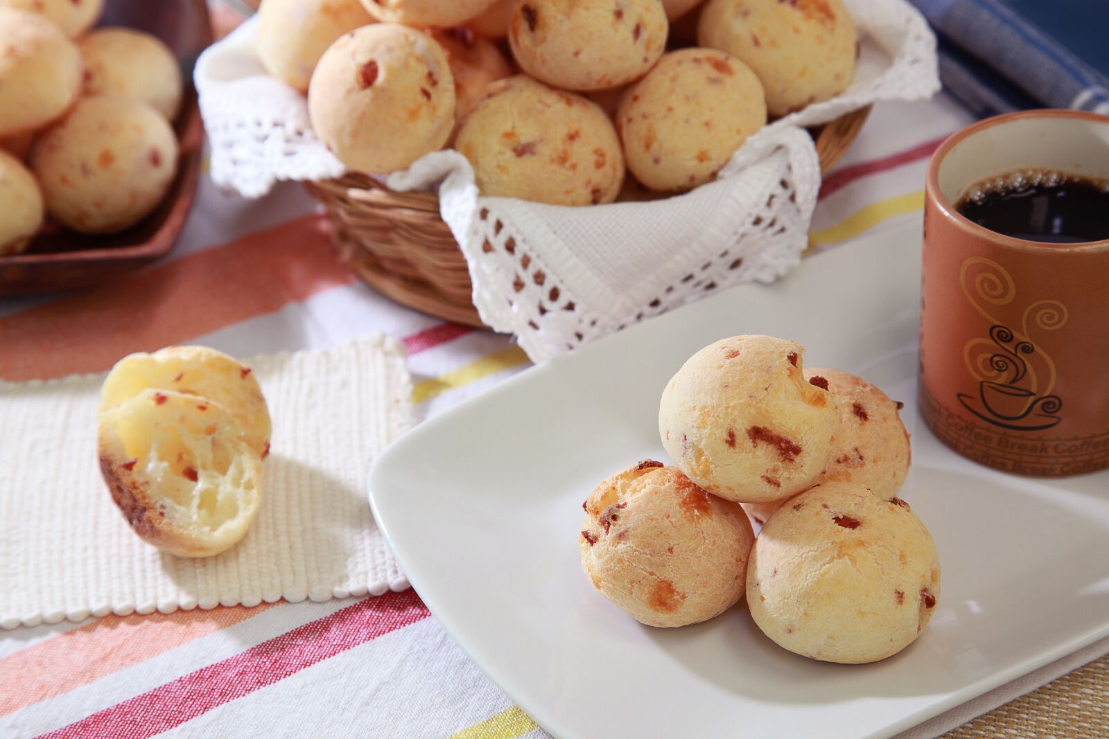 Canon EOS 5D Mark II sample photo. Bread, coffee, food photography