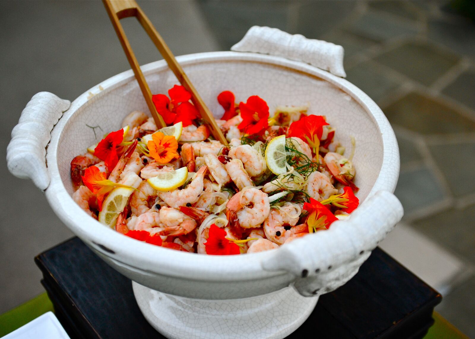 Nikon D700 sample photo. Shrimp, dish, salad photography