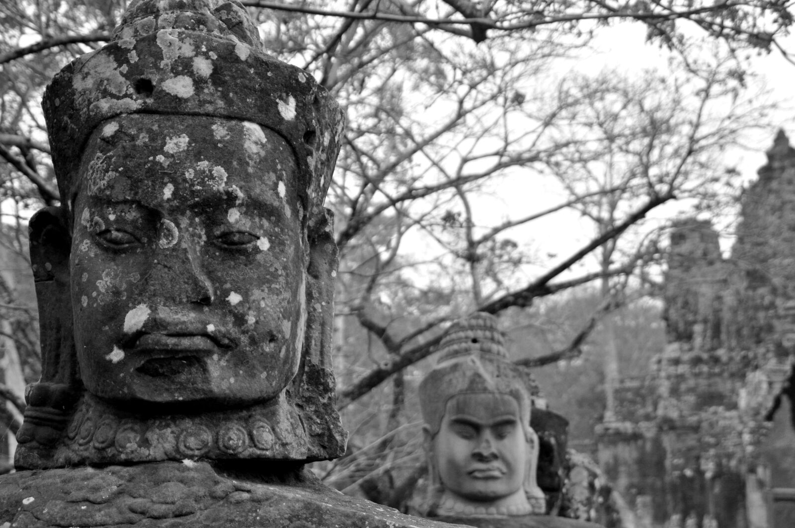 Nikon D5000 sample photo. Angkor, hinduism, faces photography