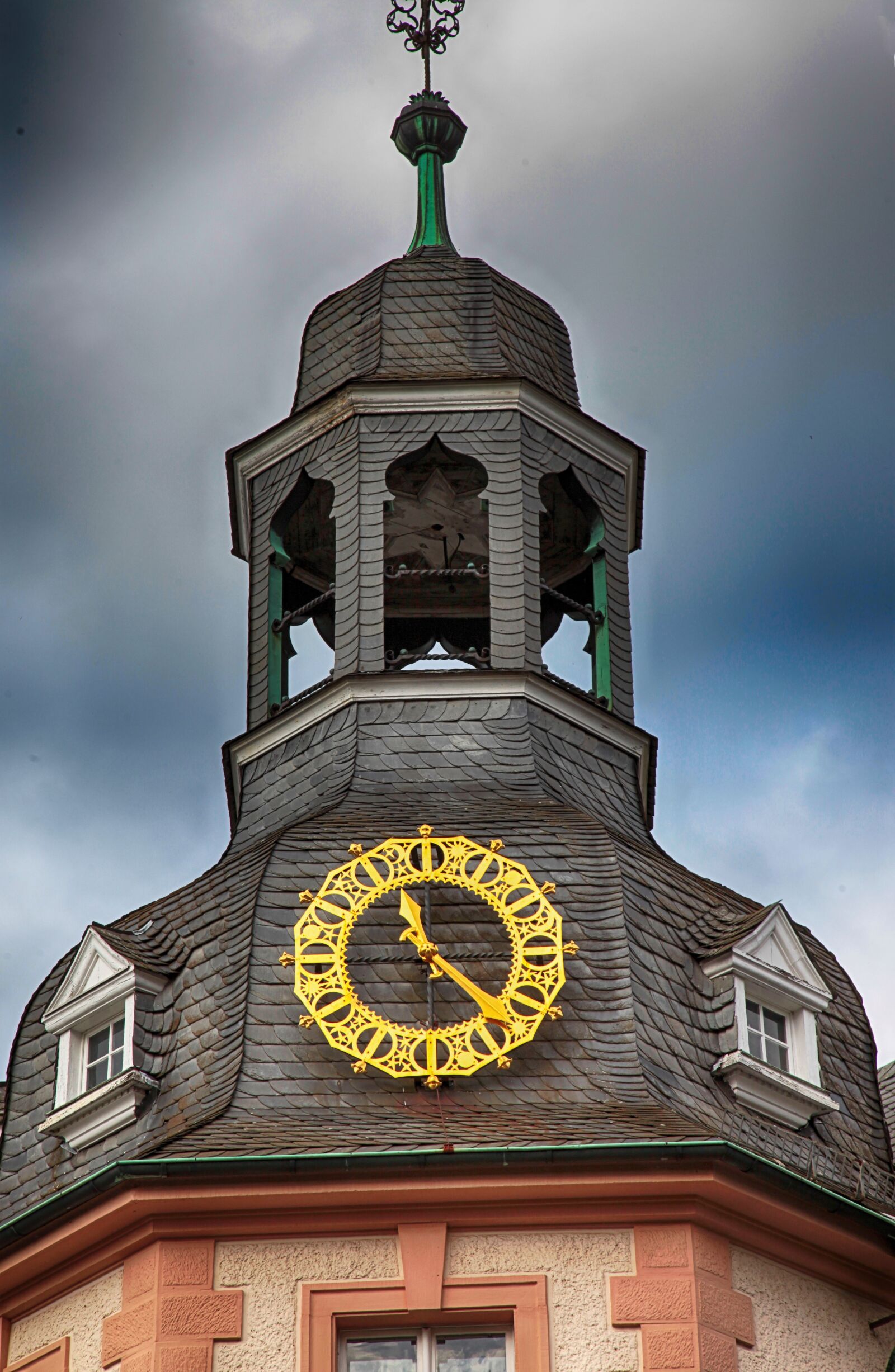 Canon EOS 5D Mark II sample photo. Clock, golden, tower photography