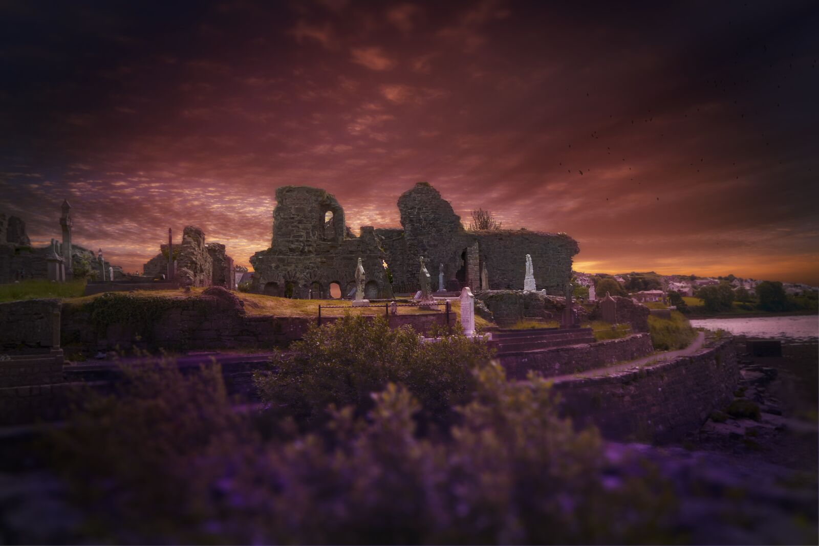 Sony a6000 + Sony E PZ 18-105mm F4 G OSS sample photo. Ireland, cemetery, ruin photography