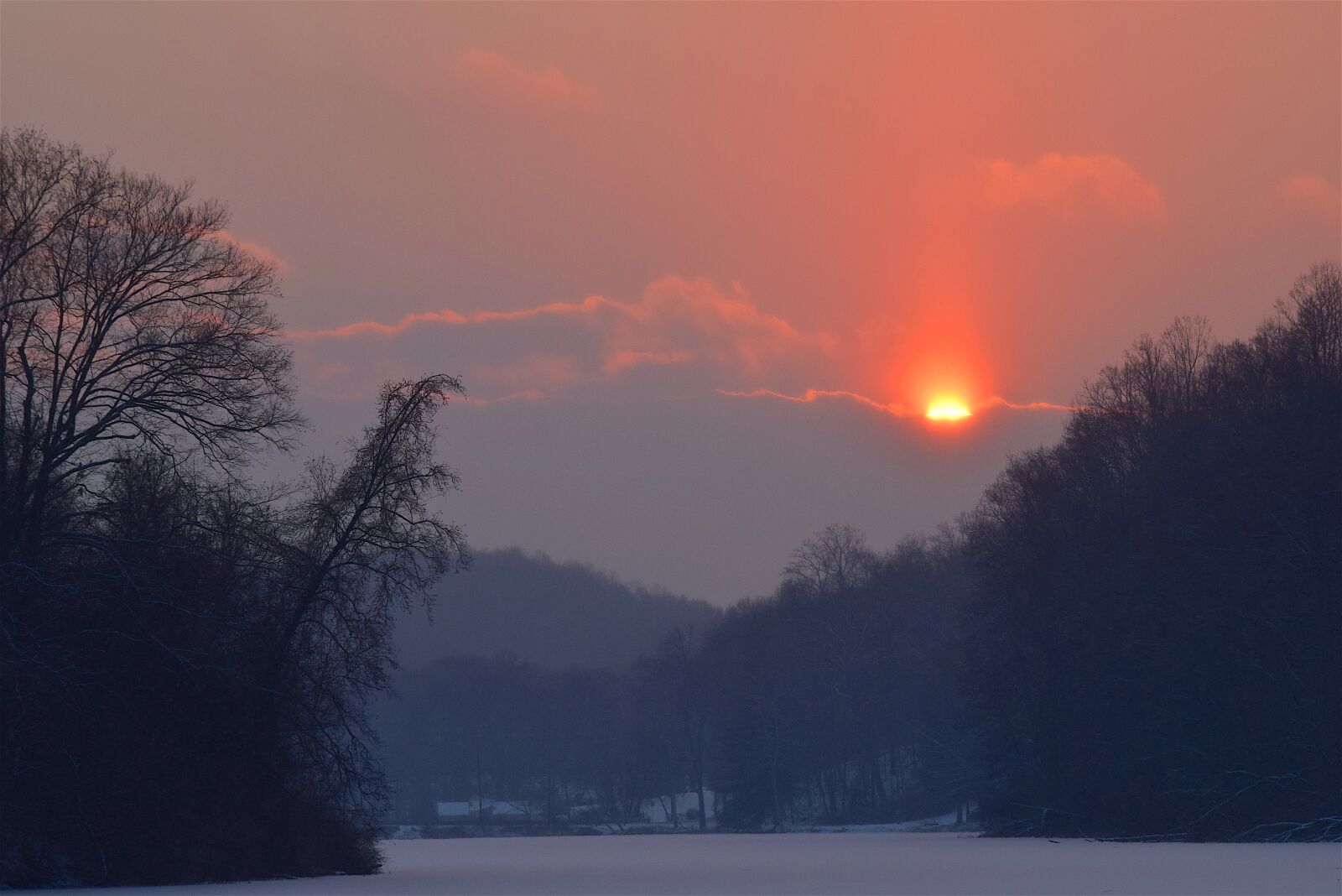 Nikon D3300 sample photo. Sunset, winter, frozen photography