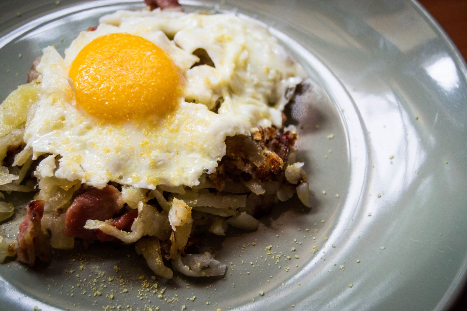 Nikon D3100 sample photo. Hash, eggs, food photography
