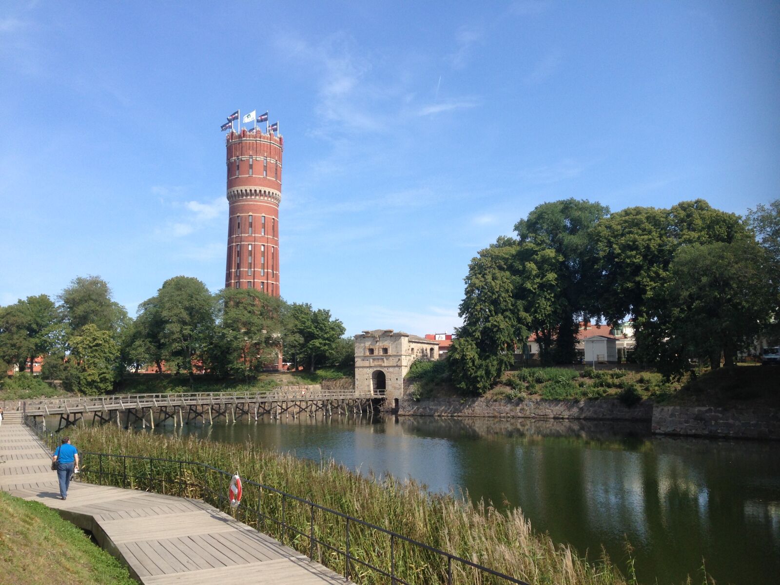 iPhone 5 back camera 4.12mm f/2.4 sample photo. Tower, sweden, river photography