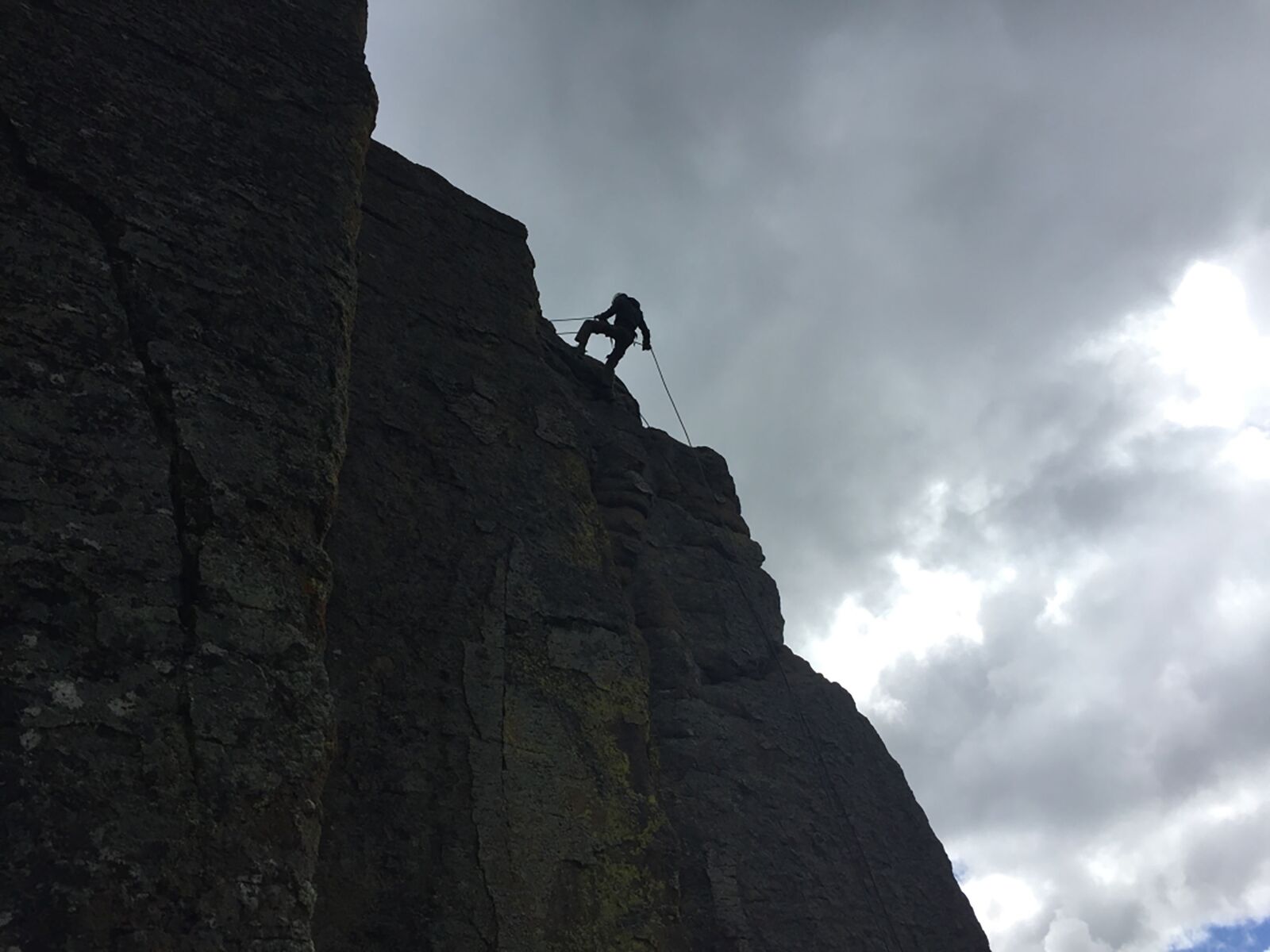 Apple iPhone 6 sample photo. Cloudy, rock, rappelling photography