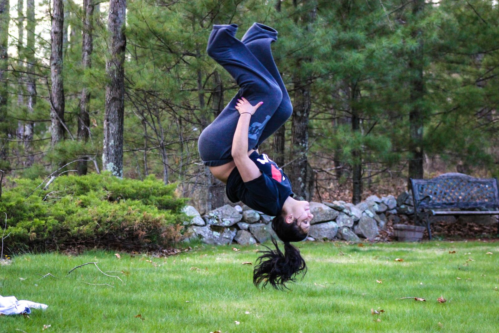 Canon EF75-300mm f/4-5.6 sample photo. Gymnast, girl tumbling, leap photography
