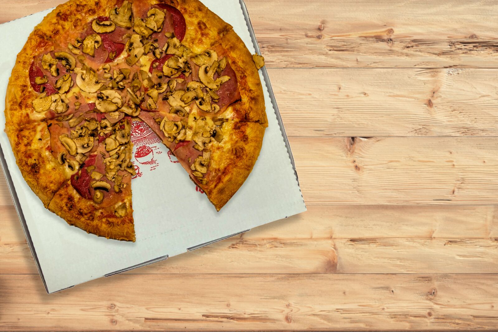 Fujifilm X-T2 sample photo. Pizza, mushrooms, ham photography