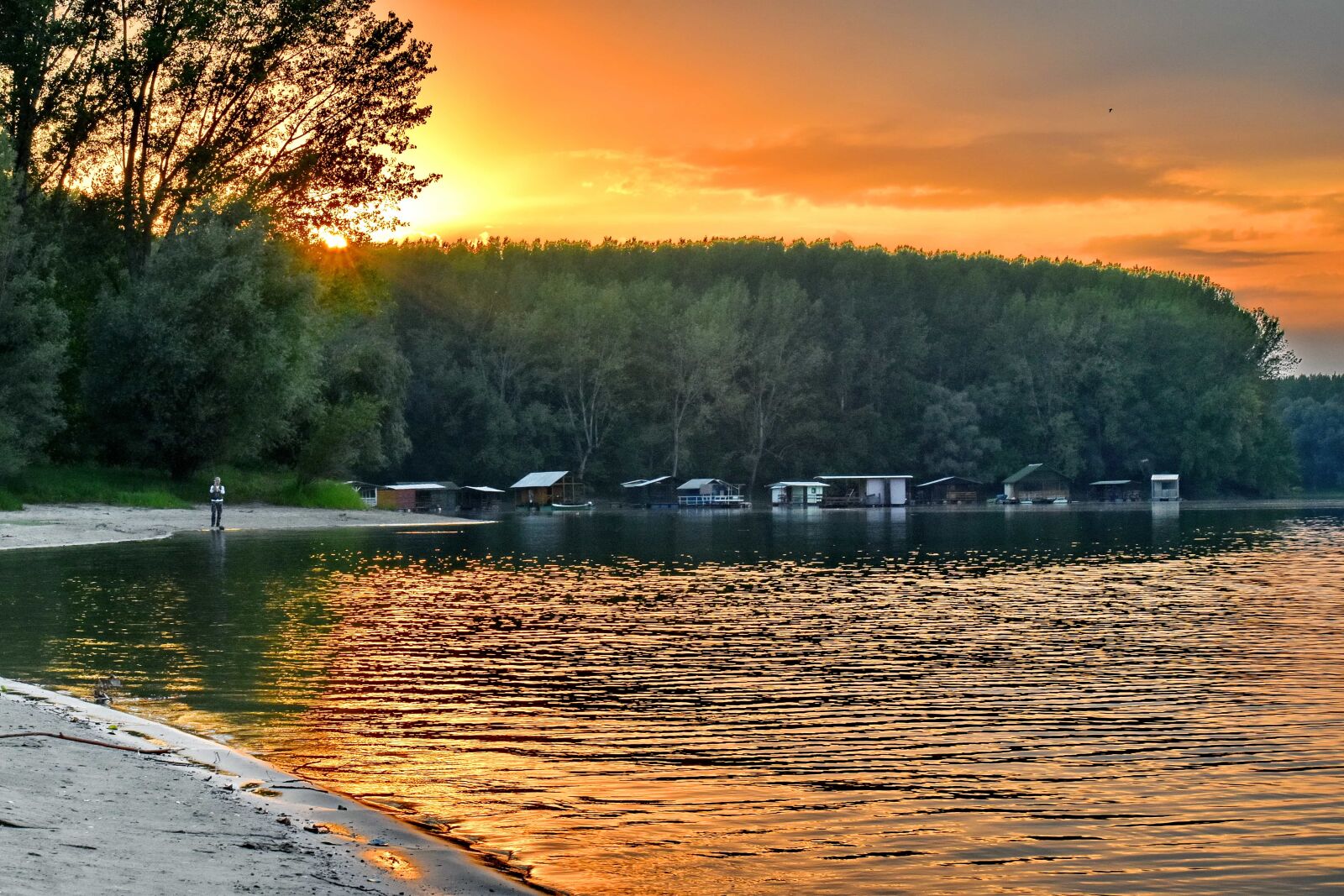 Nikon D5500 sample photo. Boathouse, fisherman, horizon, lakeside photography