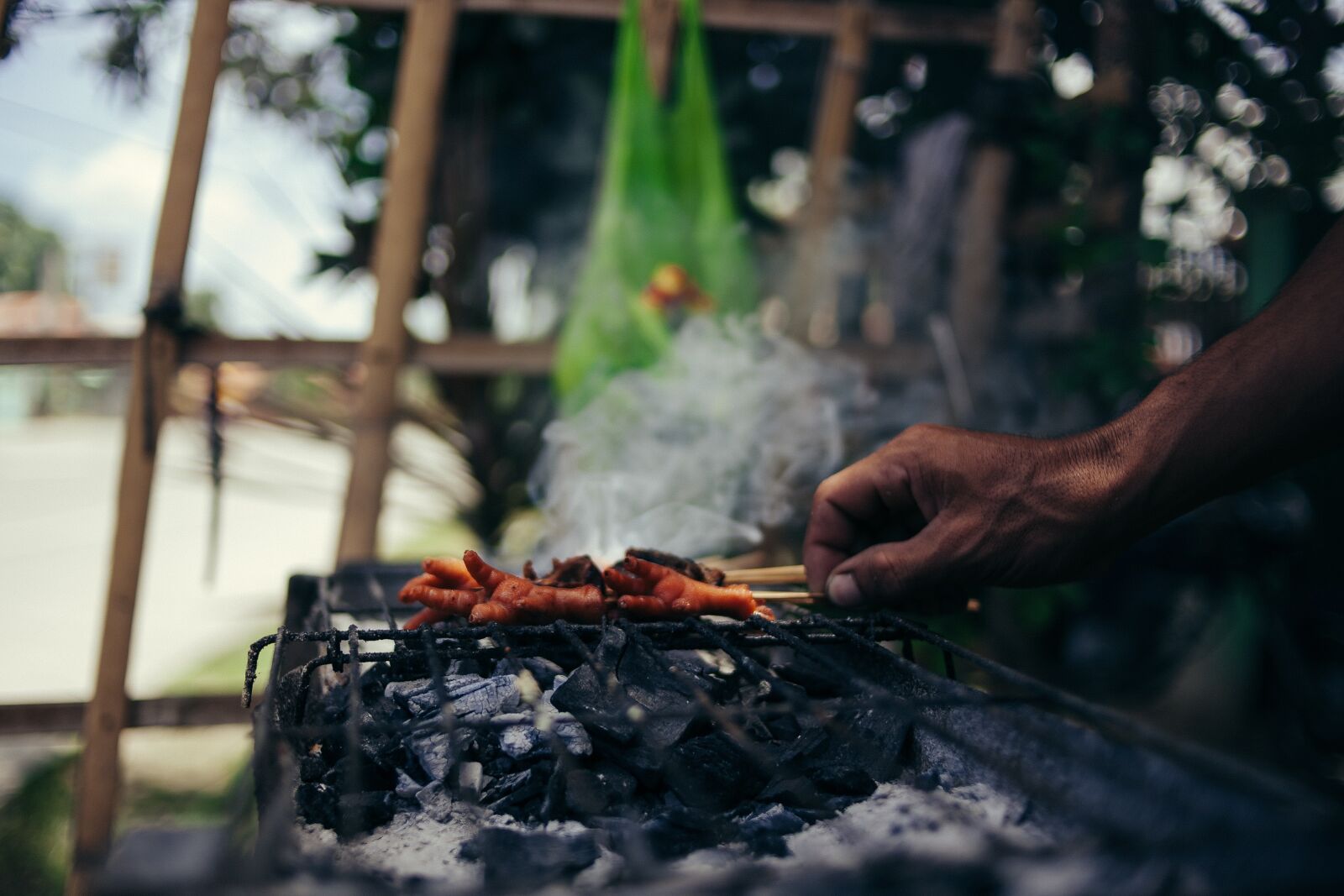 Canon EOS 5D sample photo. Barbecue, charcoal, chicken feet photography