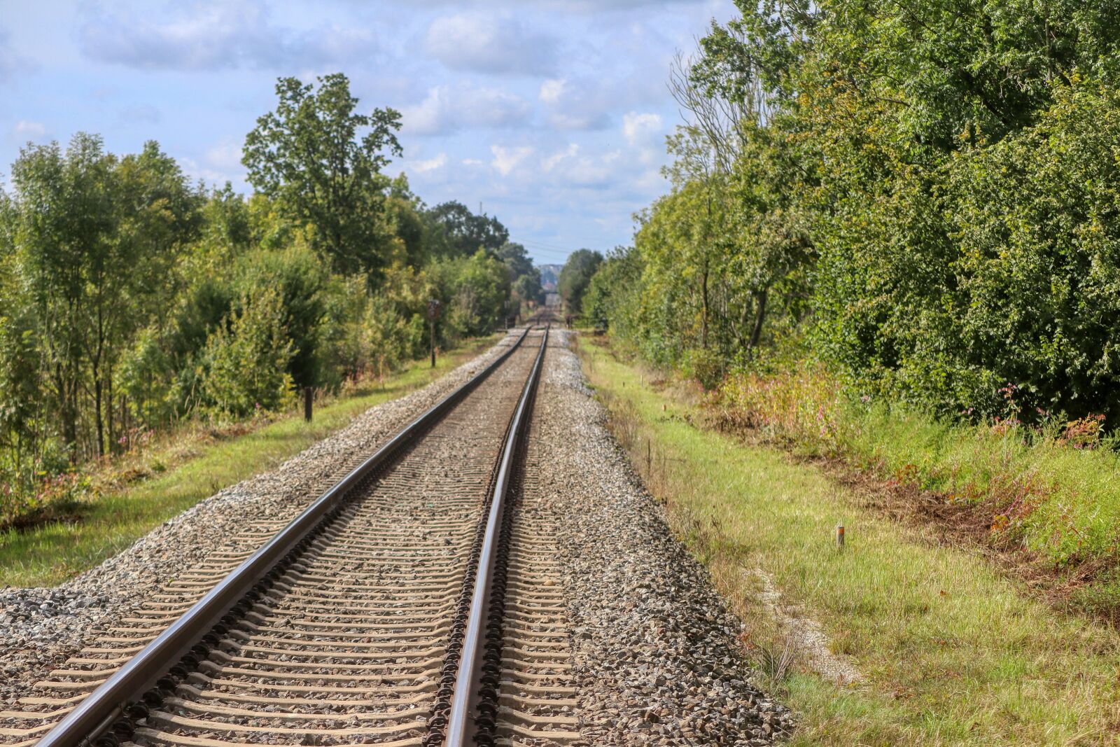 Canon EOS 80D sample photo. Railway tracks, clouds, sky photography