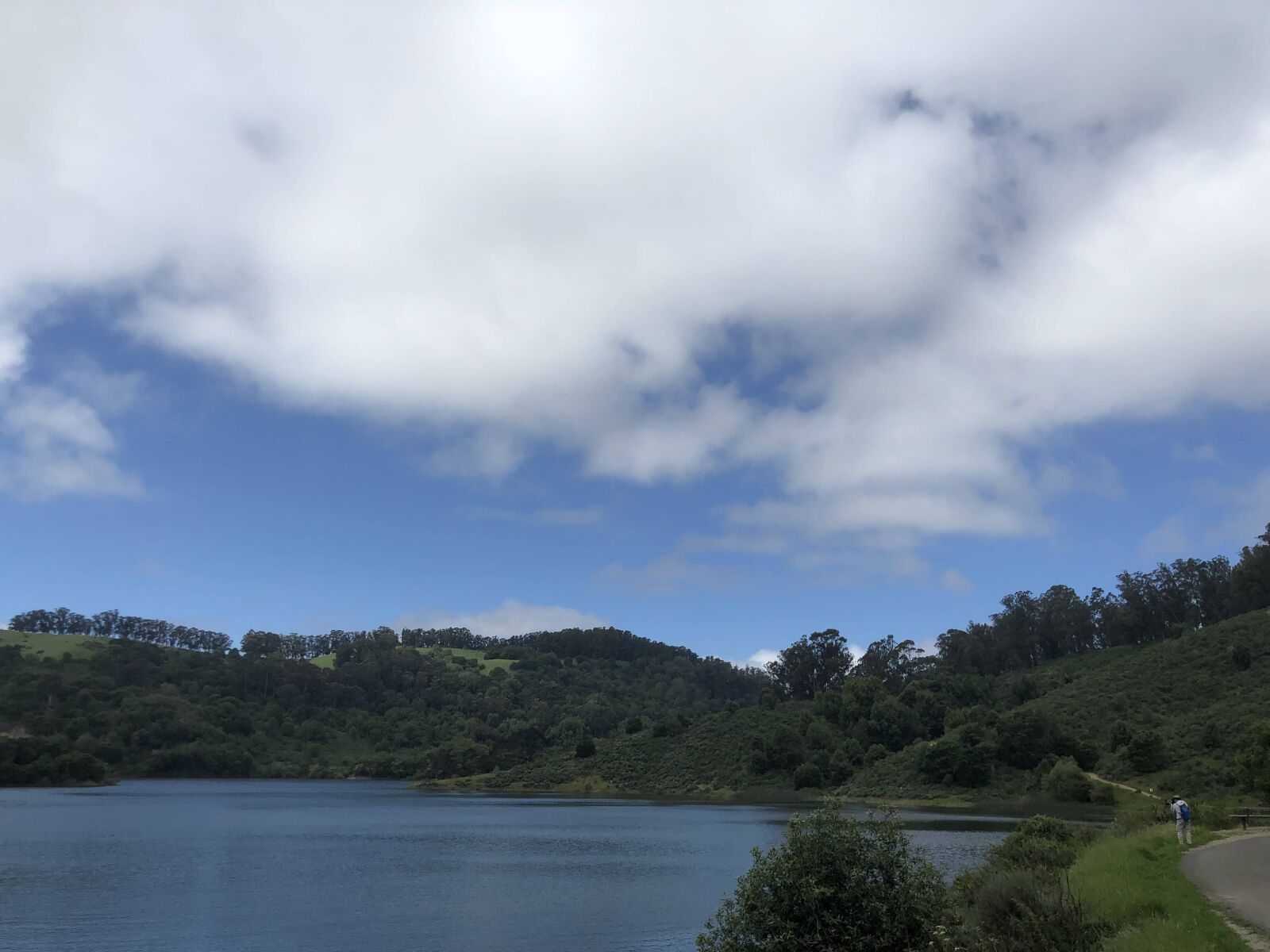 iPhone X back dual camera 4mm f/1.8 sample photo. Lakeside, panorama, person, watcher photography