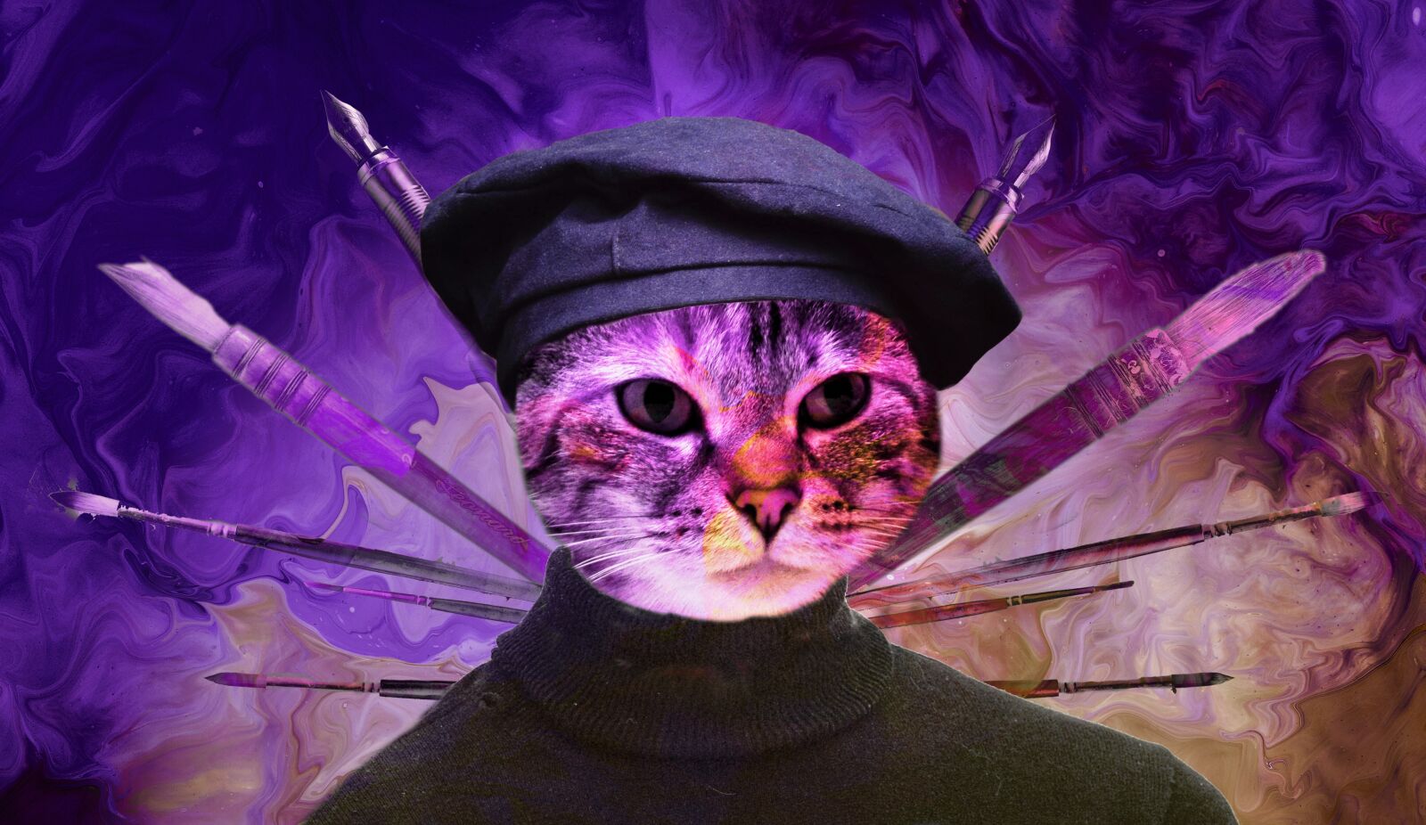 Nikon D3100 sample photo. Art, cat, vintage photography