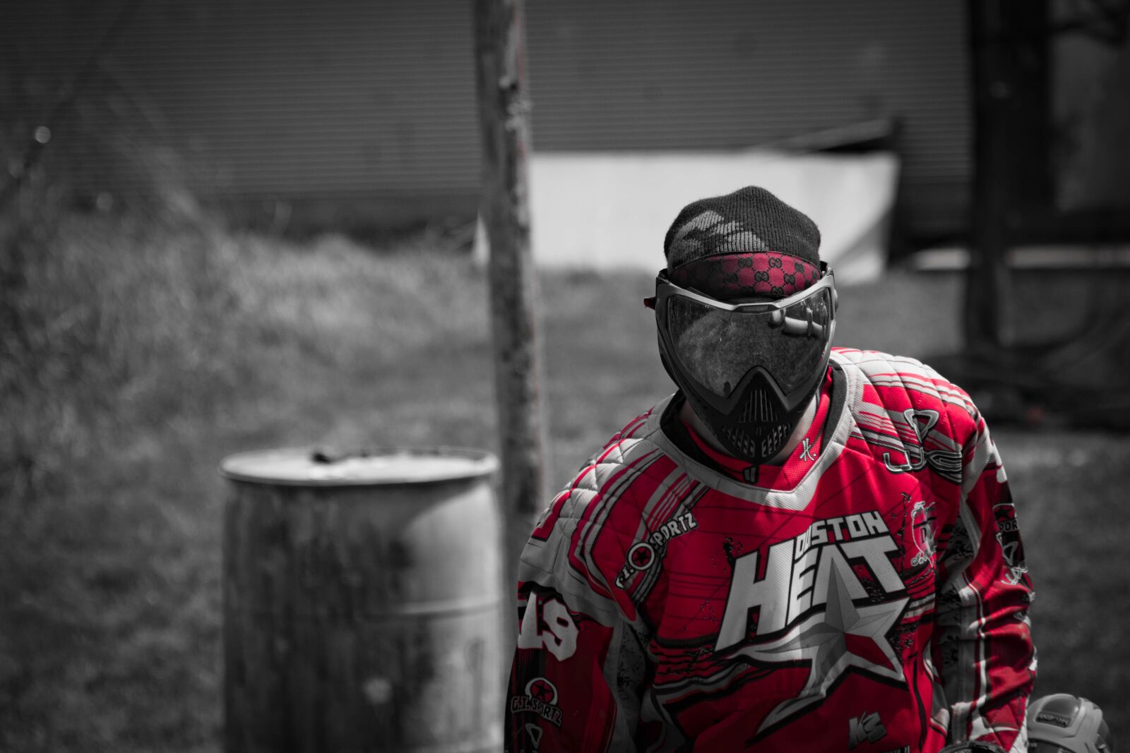 Nikon D3400 sample photo. Paintball, mask, red photography