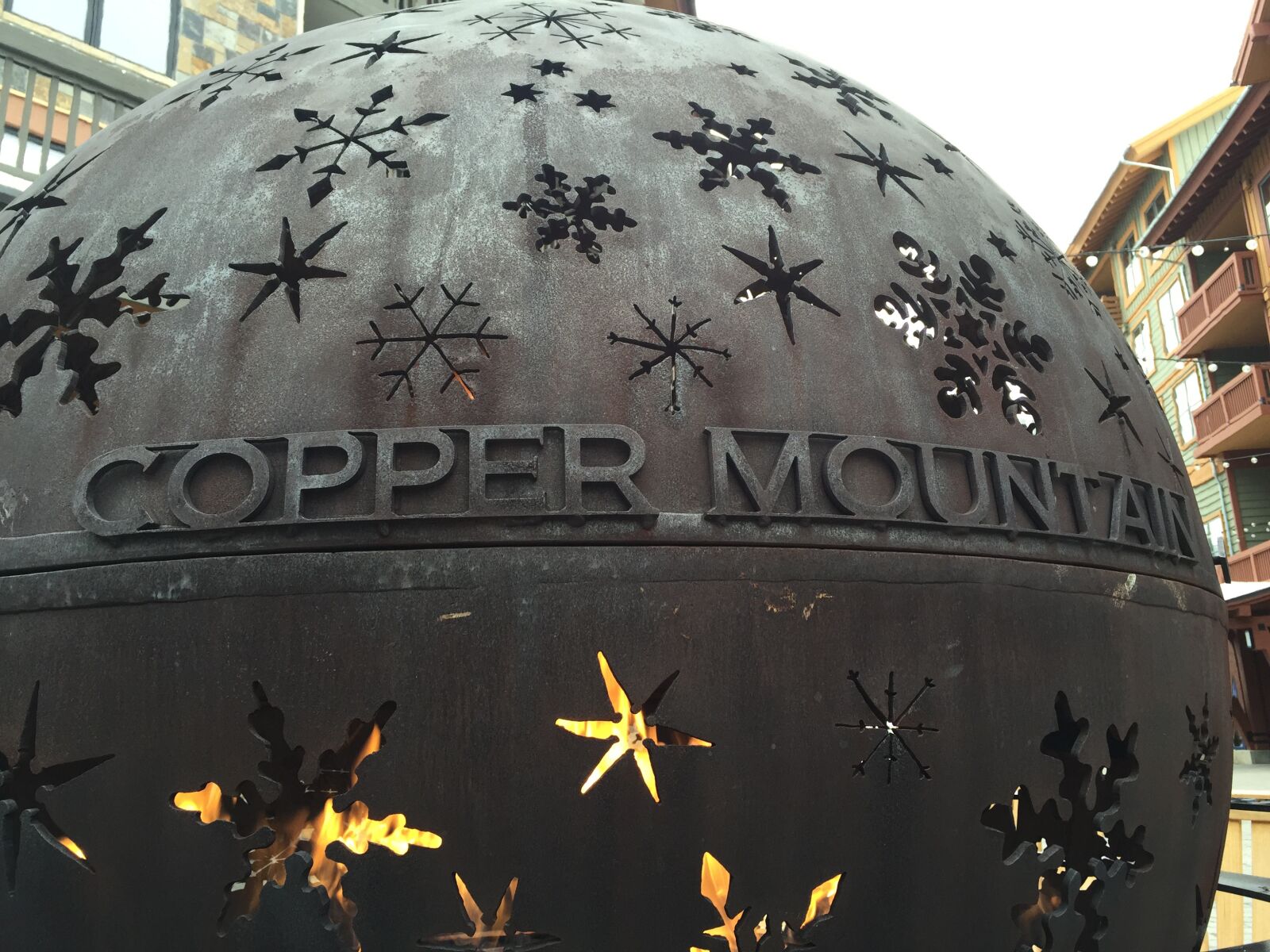 iPhone 6 Plus back camera 4.15mm f/2.2 sample photo. Copper mountain, firepit, sculpture photography