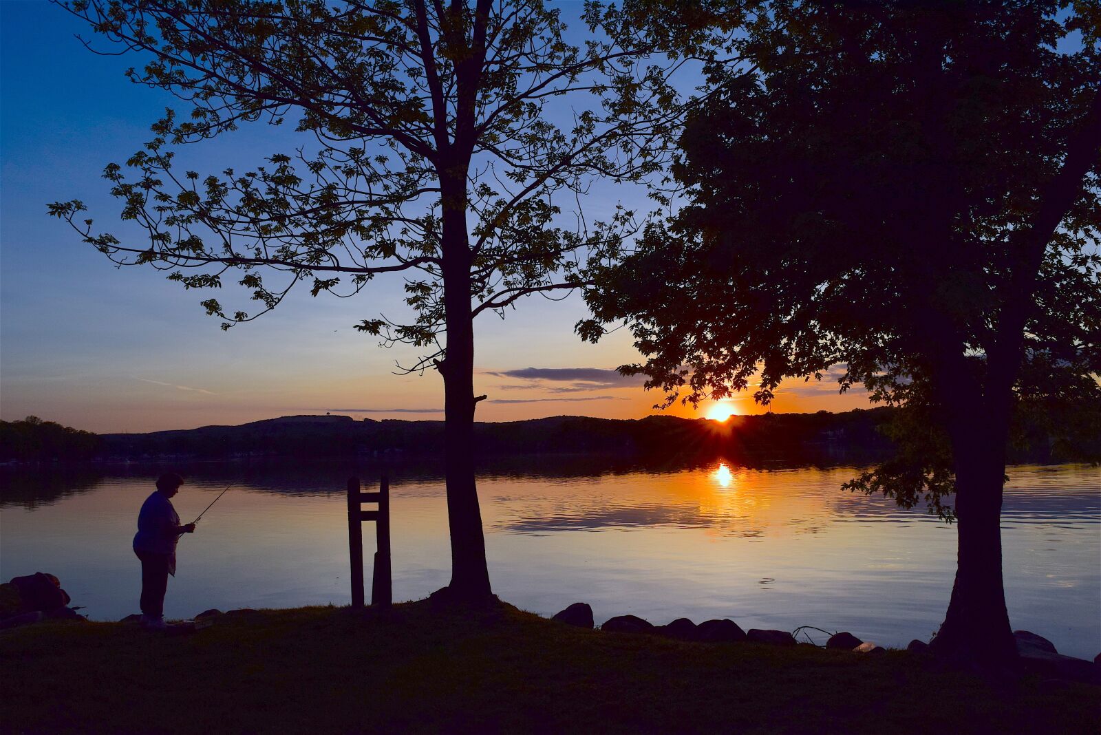 Nikon D3300 sample photo. Fishing, sunset, silhouette photography