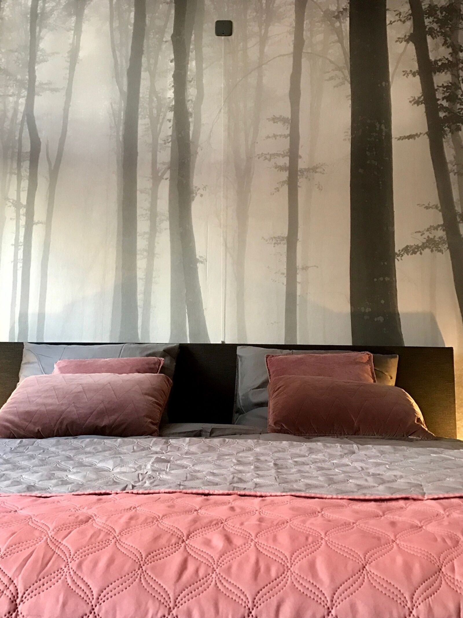 Apple iPhone 7 sample photo. Bedroom, pink, wall chart photography
