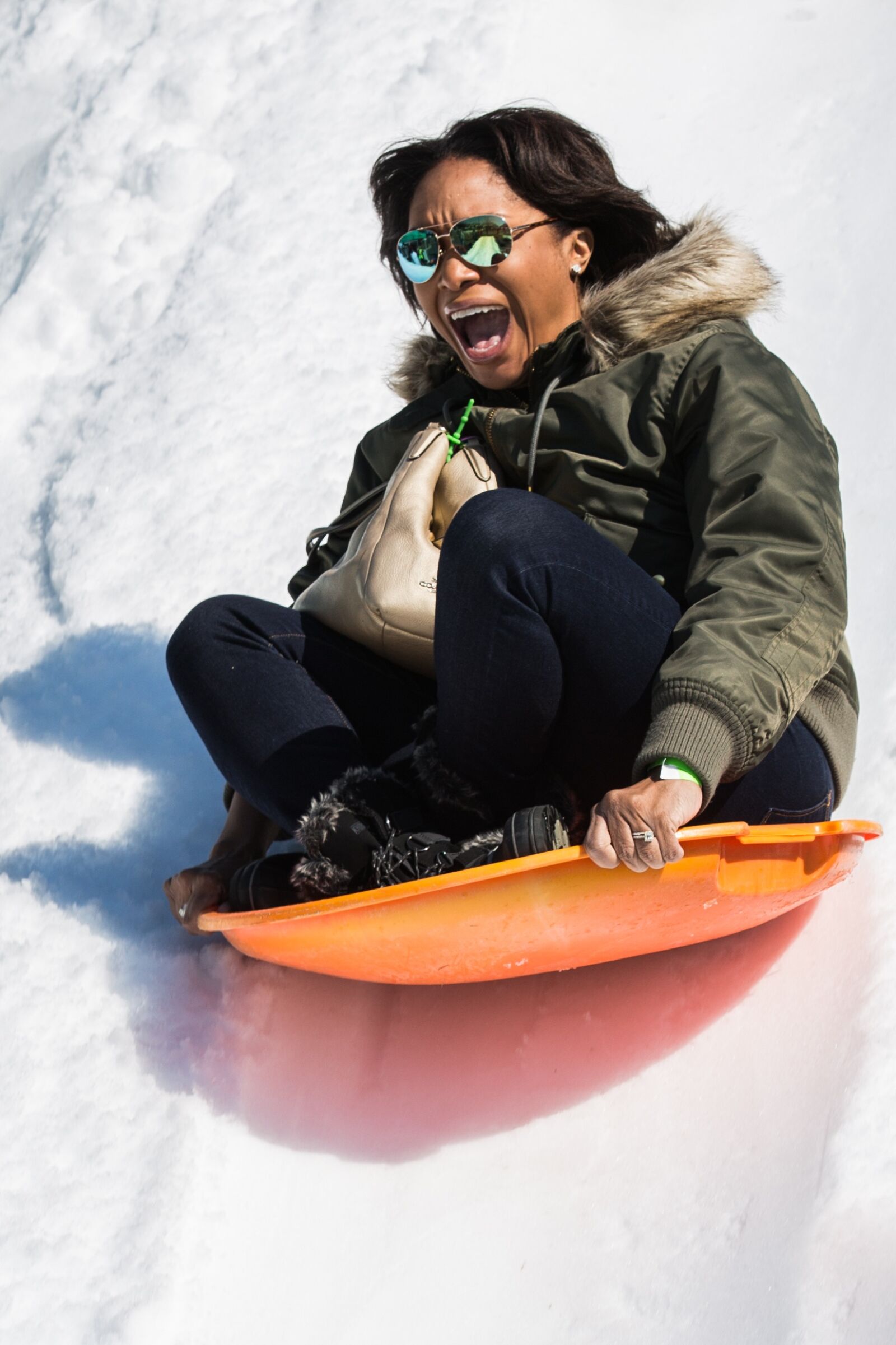 Canon EOS 6D sample photo. Snow, sled, fun photography