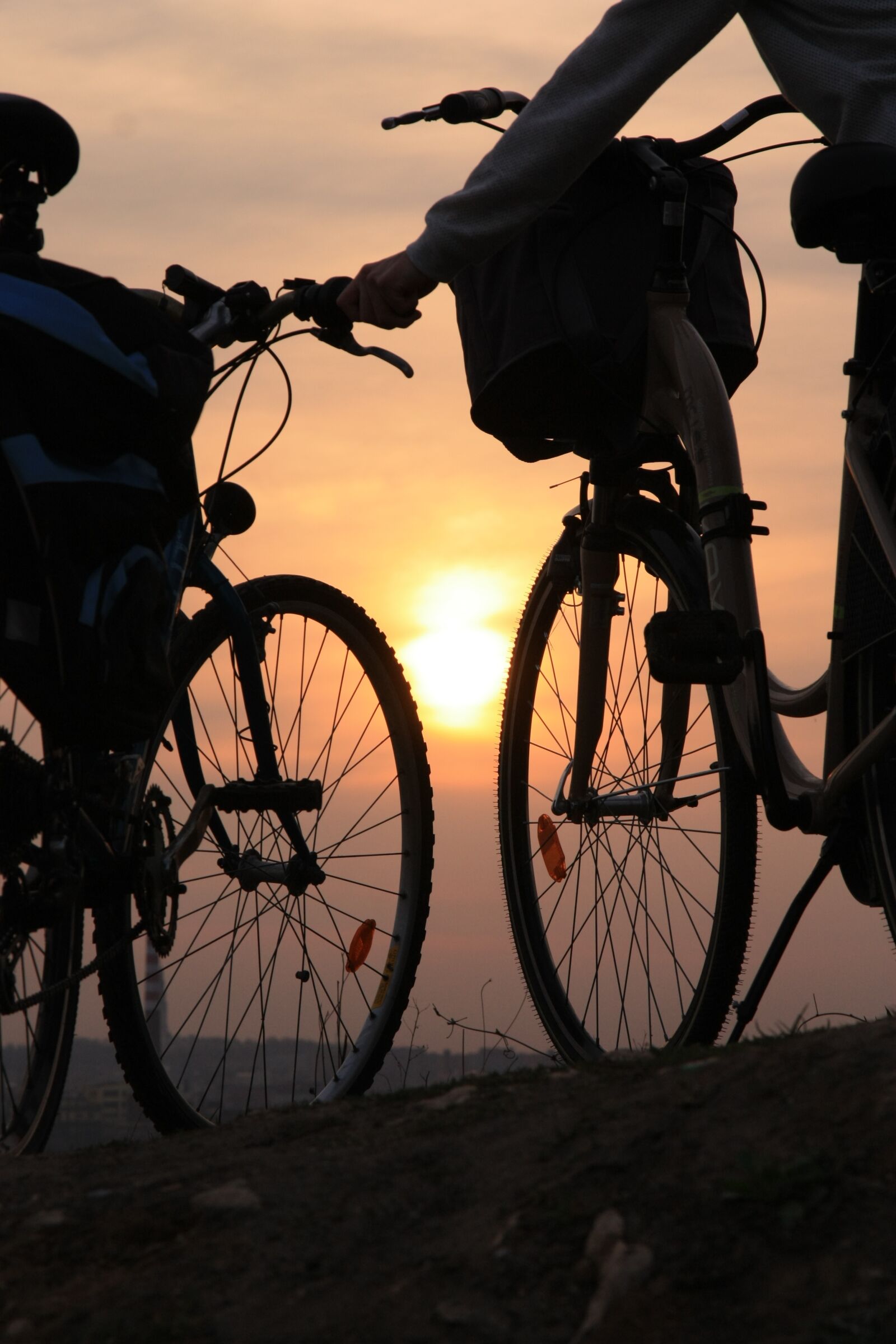 Canon EOS 450D (EOS Rebel XSi / EOS Kiss X2) sample photo. Bicycles, sunset, tour photography