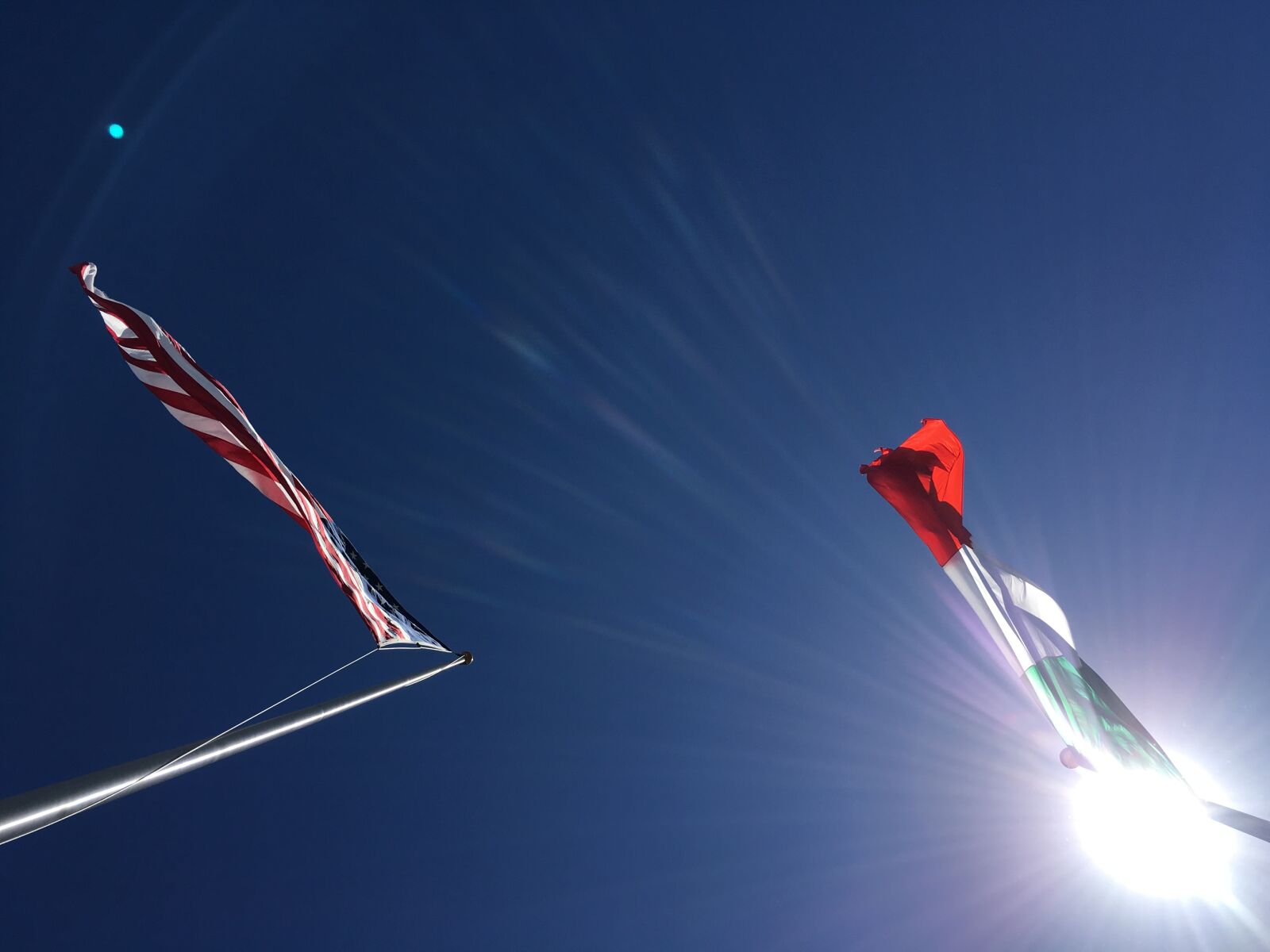 Apple iPhone 6s sample photo. Flags, sun photography