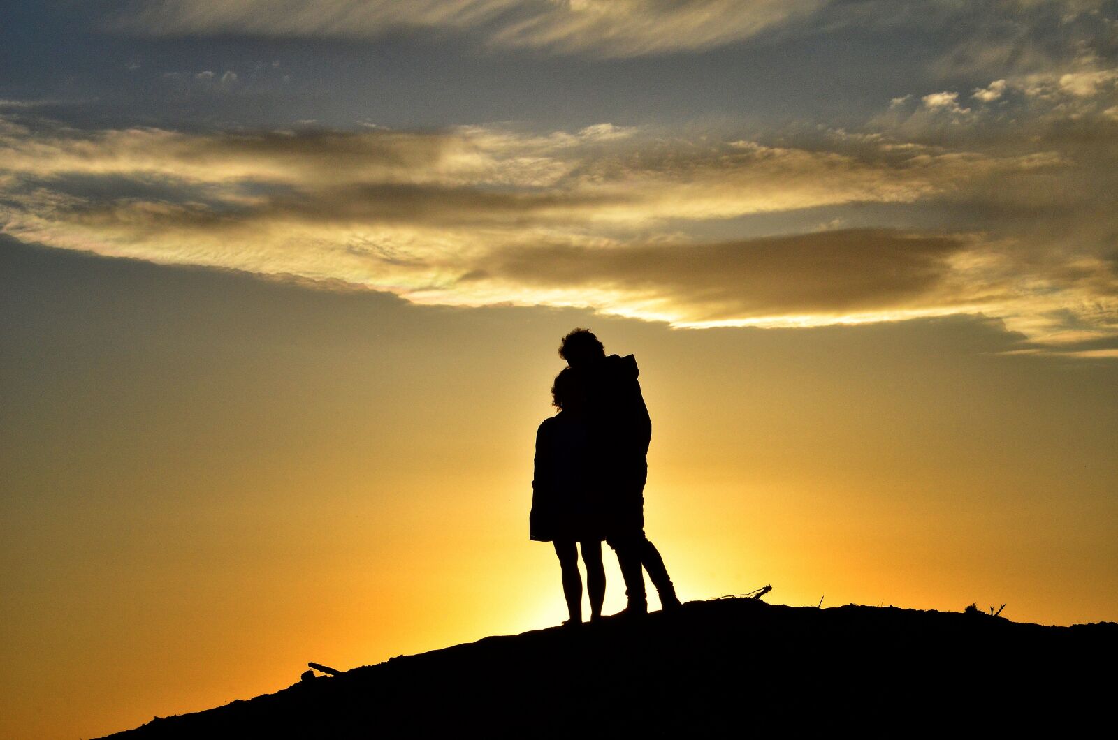 Nikon D5100 sample photo. Silhouette, couple, sunset photography