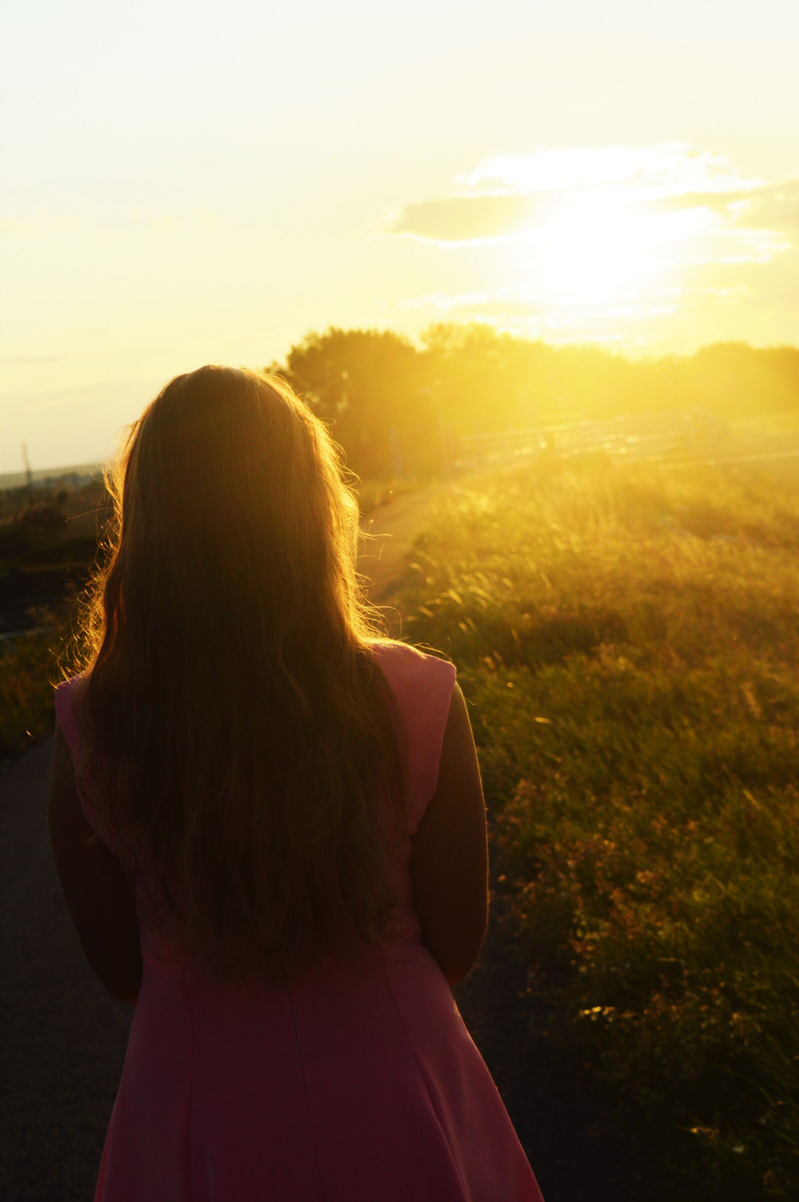 Nikon D3200 sample photo. Beautiful, girl, clouds, dress photography