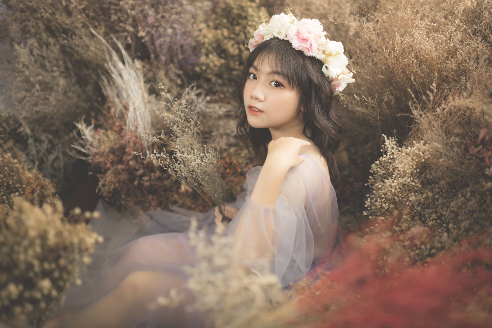 Canon EOS 5D Mark III sample photo. Flower, girl, portrait photography