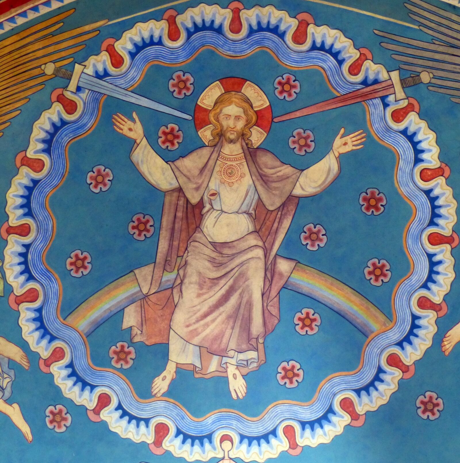 Panasonic Lumix DMC-FZ200 sample photo. Jesus, church, mural photography