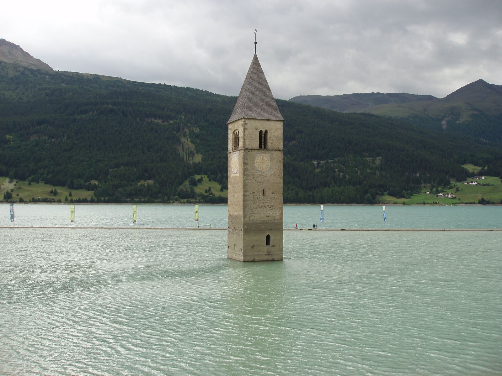Olympus uD800,S800 sample photo. Reservoir, reschensee, steeple photography