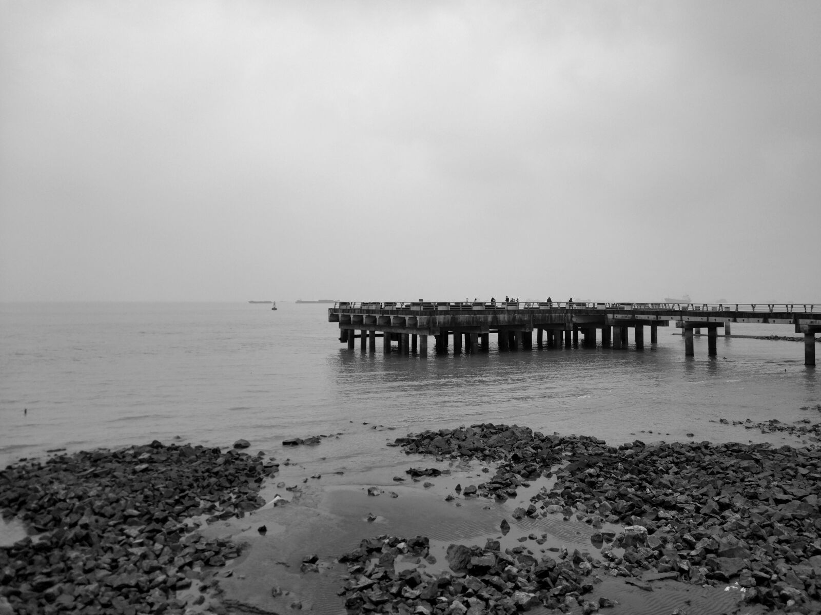 Xiaomi MI 5 sample photo. Black and white, riverside photography