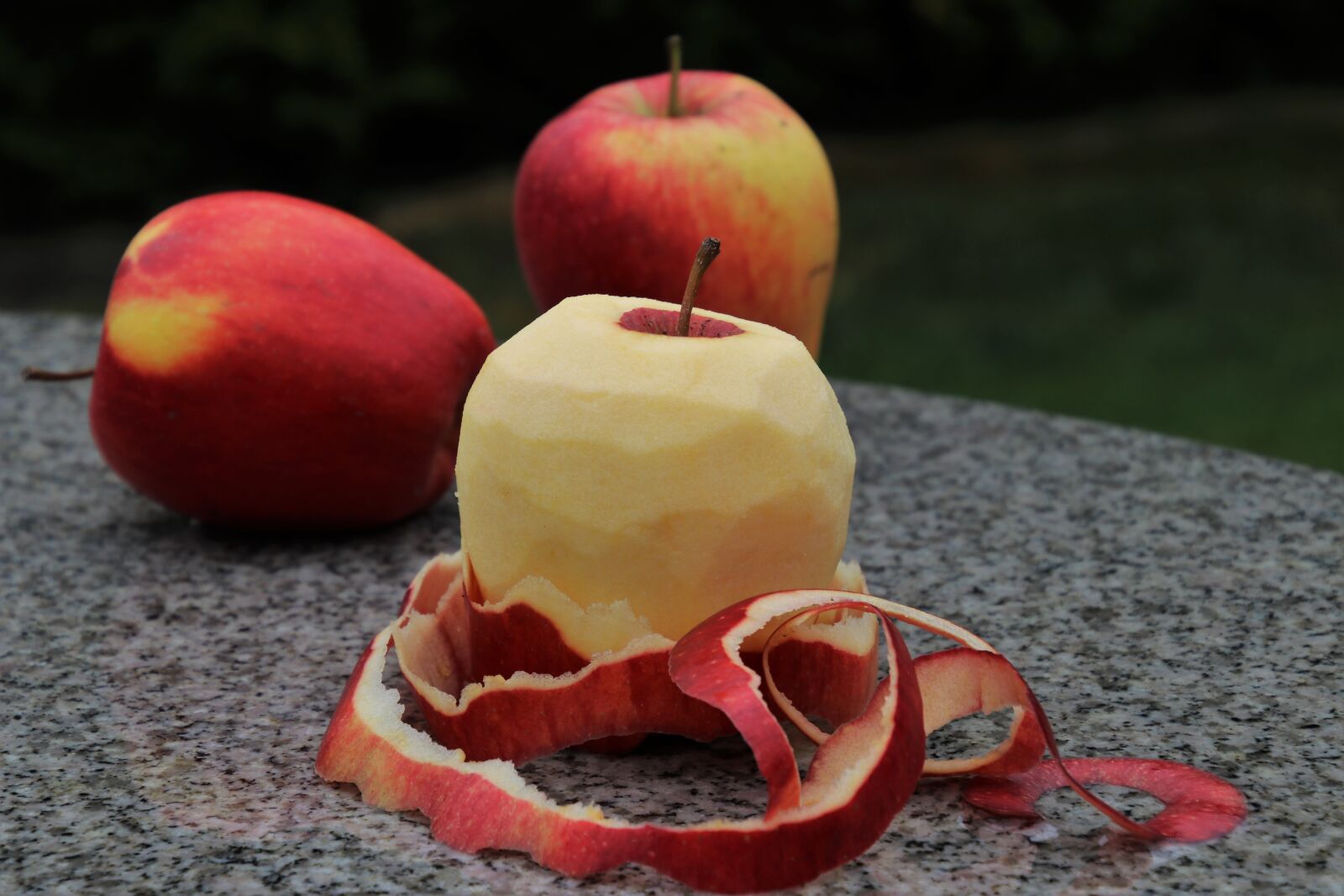 Canon EOS 80D sample photo. The peeled fruit, apple photography