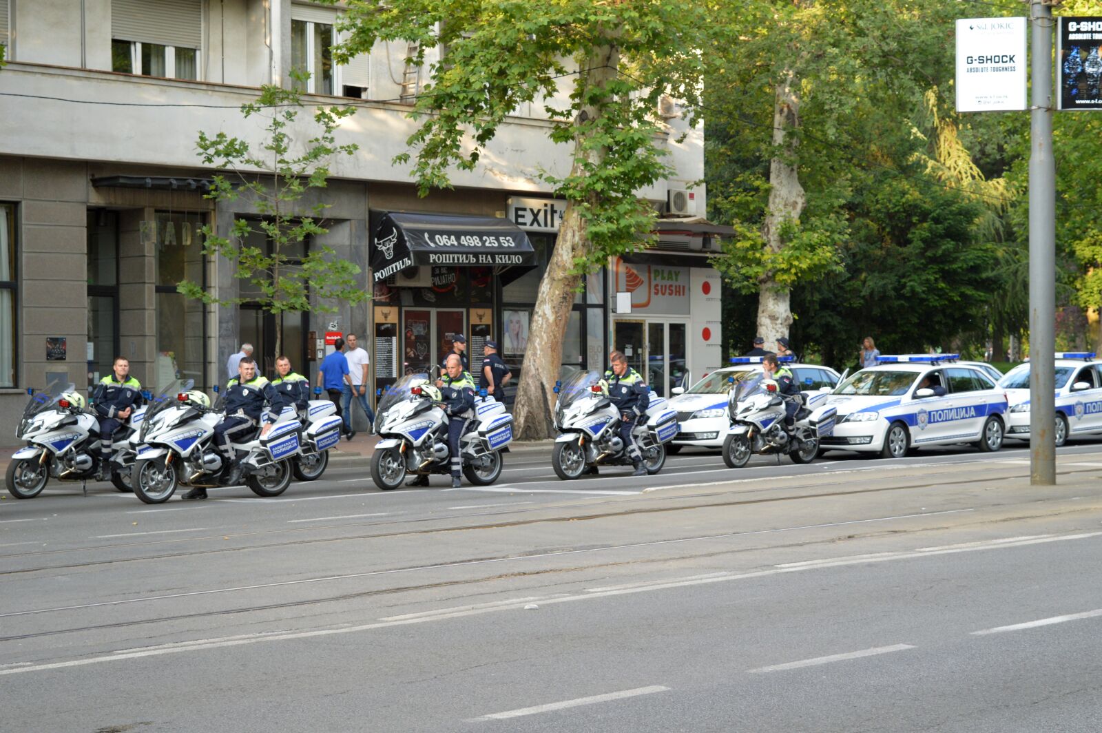 Nikon D3200 sample photo. Police cars, police motorcyclists photography