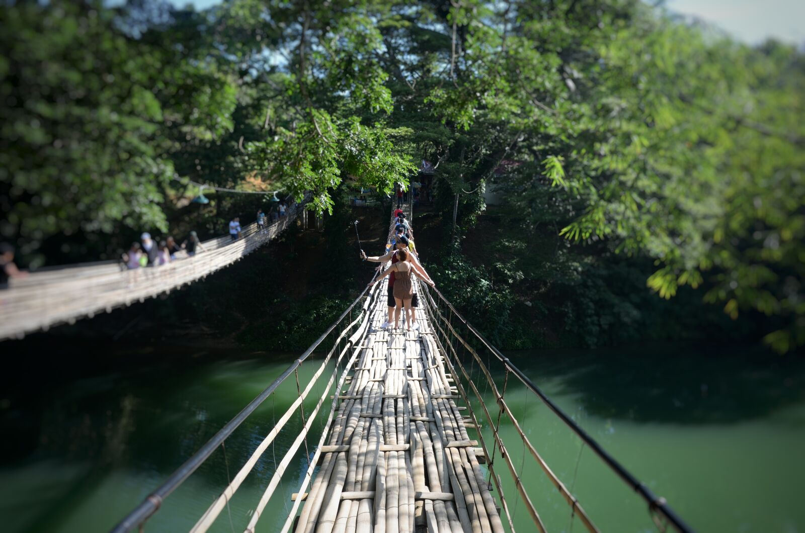 Nikon Coolpix A sample photo. Loboc river bridge, bamboo photography